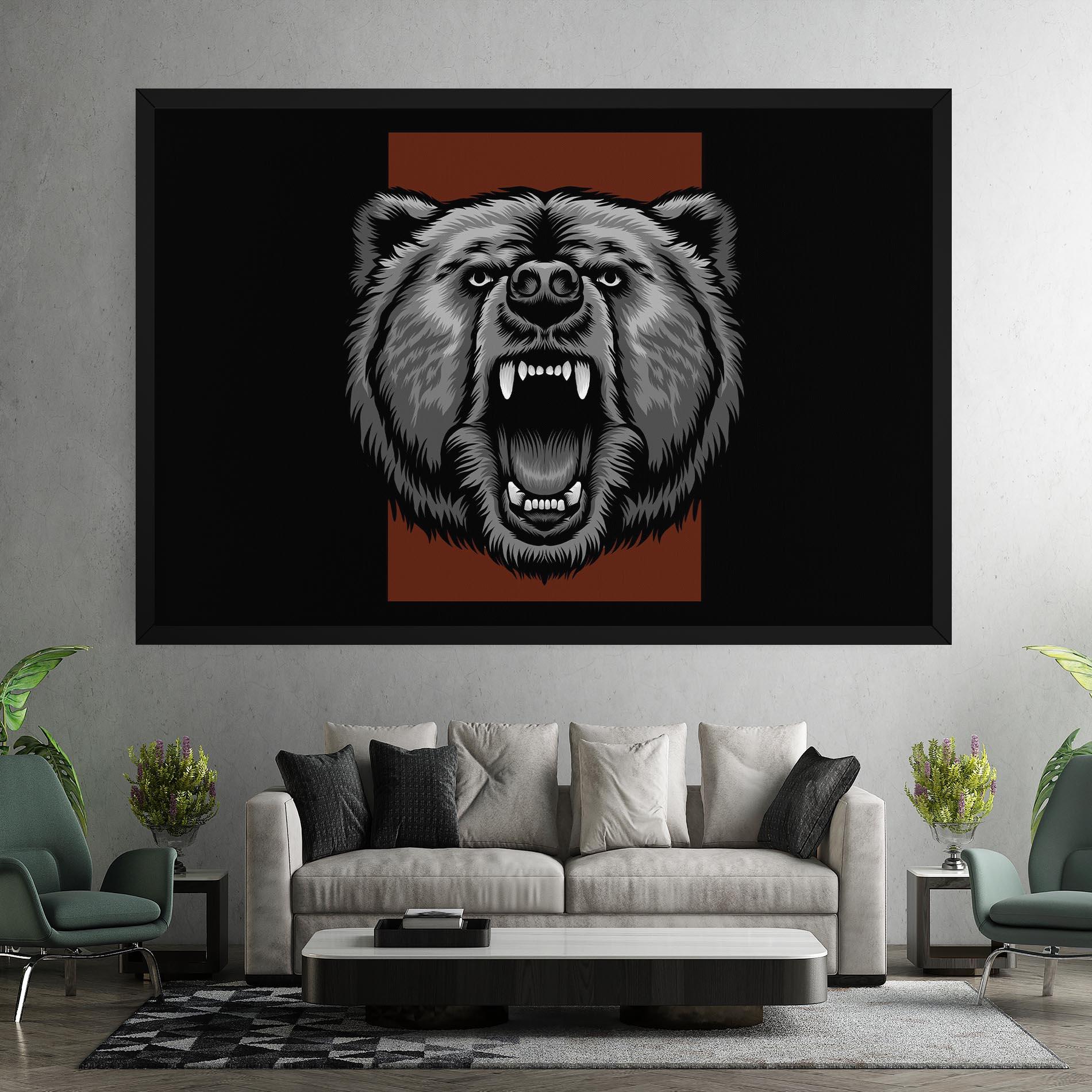 Tablou Canvas Grey Bear Head mockup 7