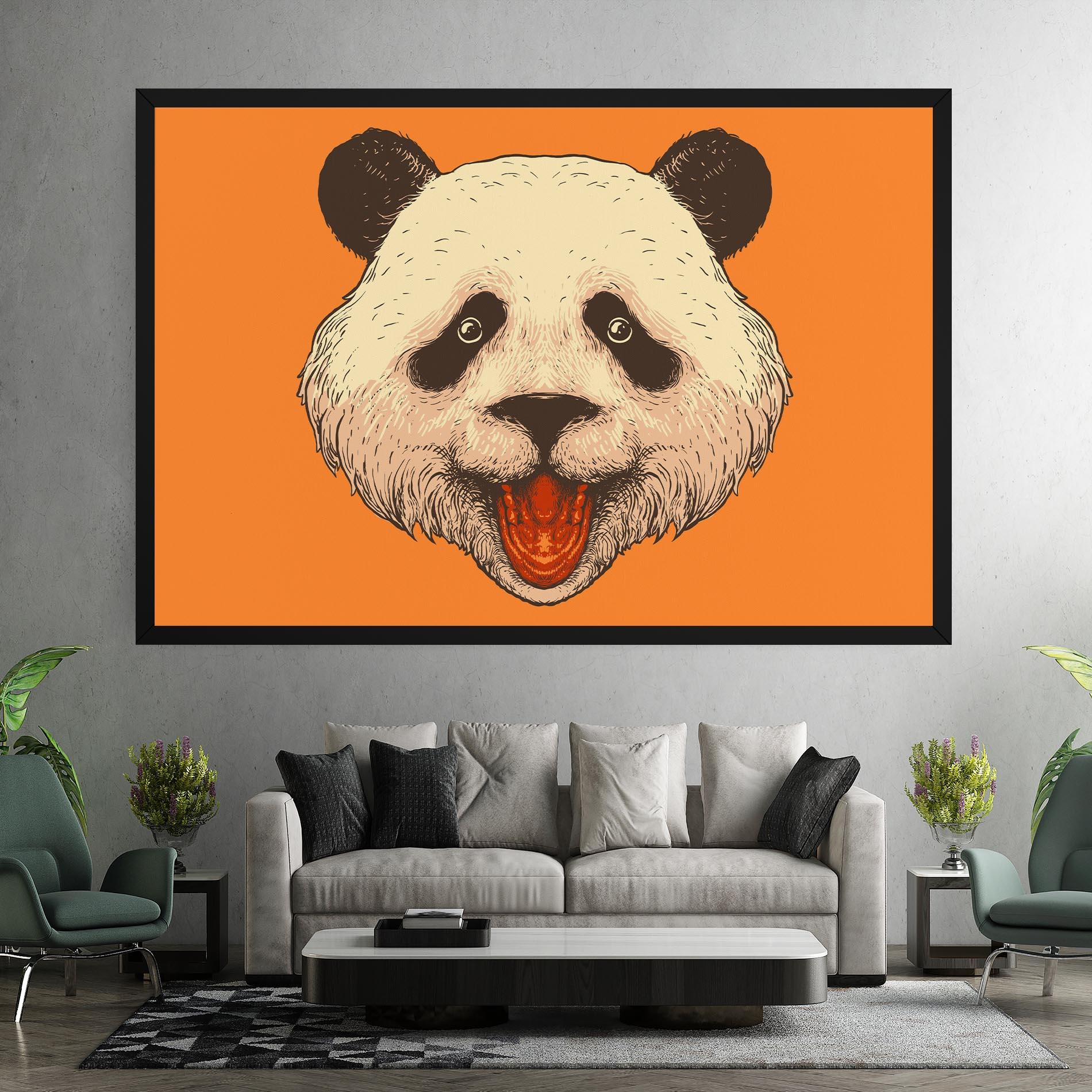 Tablou Canvas Panda On Orange mockup 7