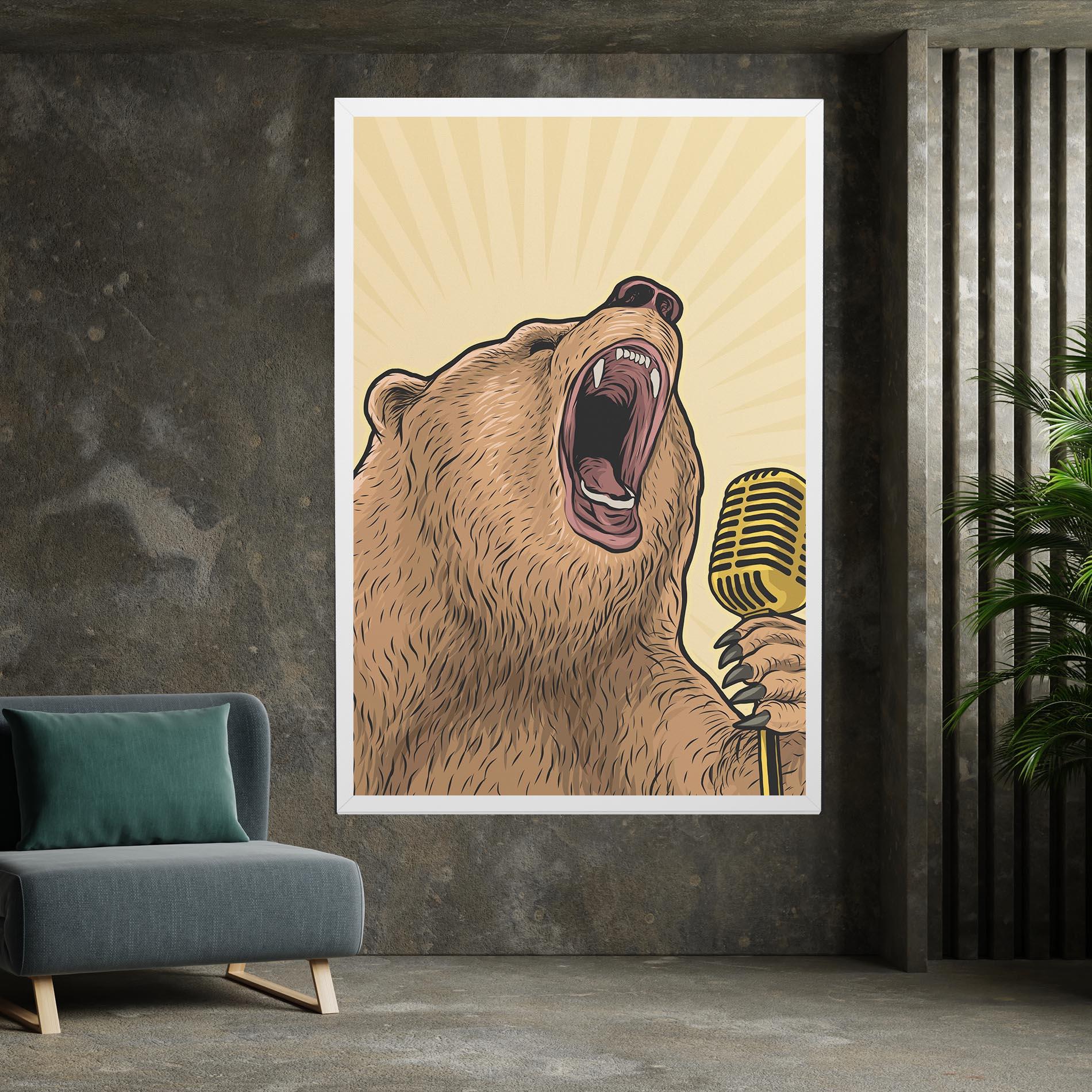 Tablou Canvas Bear Singing mockup 7