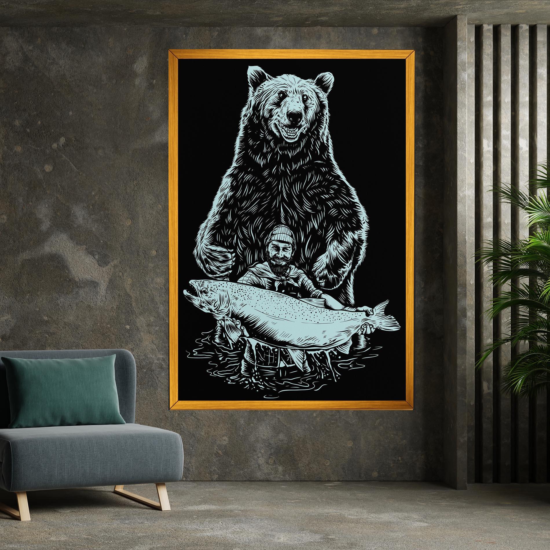 Tablou Canvas Fishing Bear mockup 7