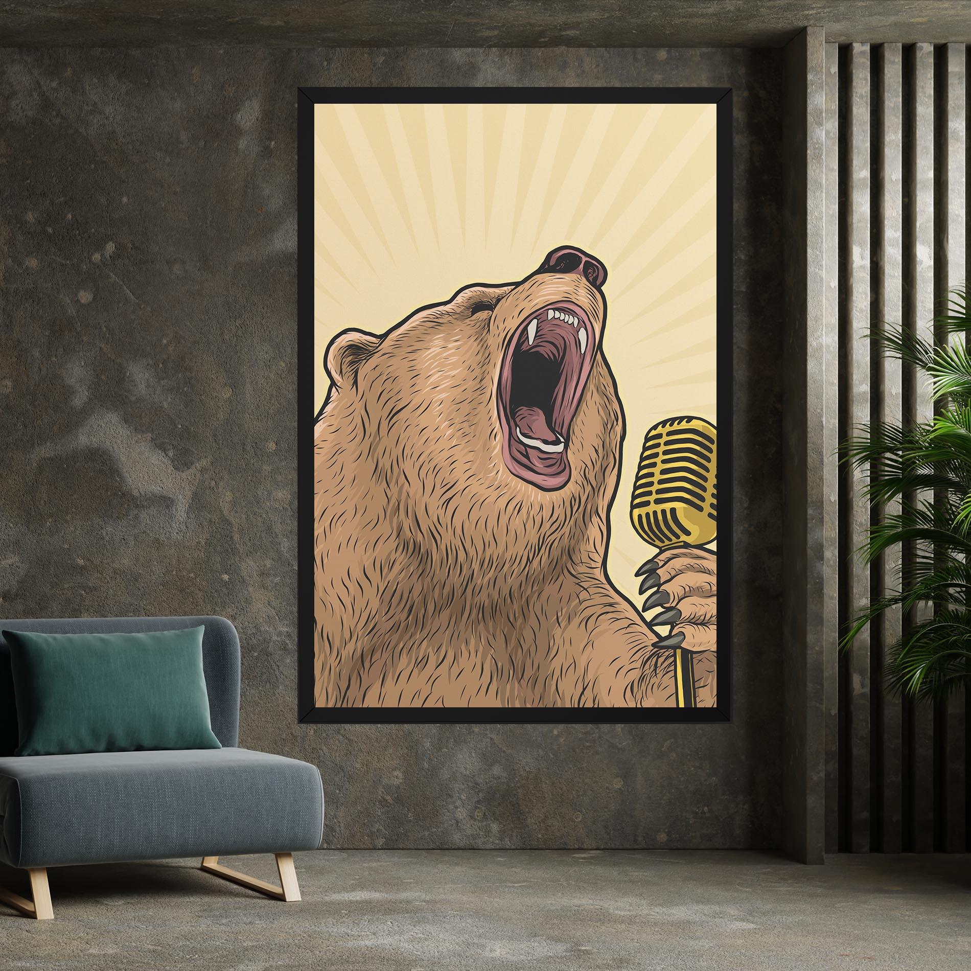 Tablou Canvas Bear Singing mockup 7