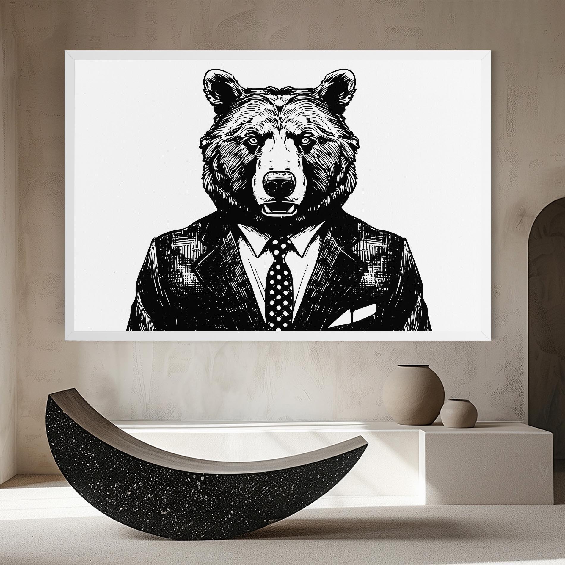 Tablou Canvas Bear In Suit mockup 8