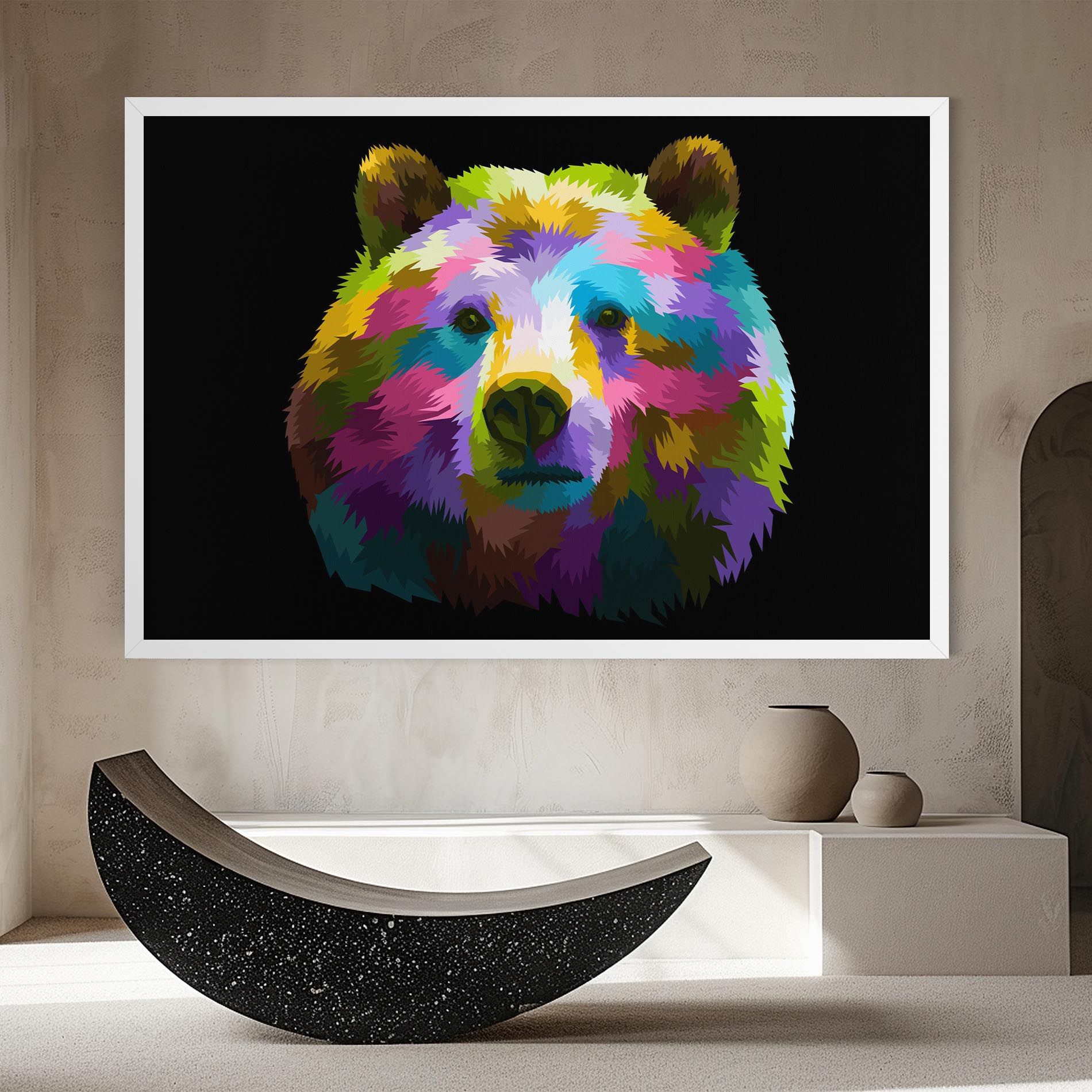 Colorful Bear Head mockup 8