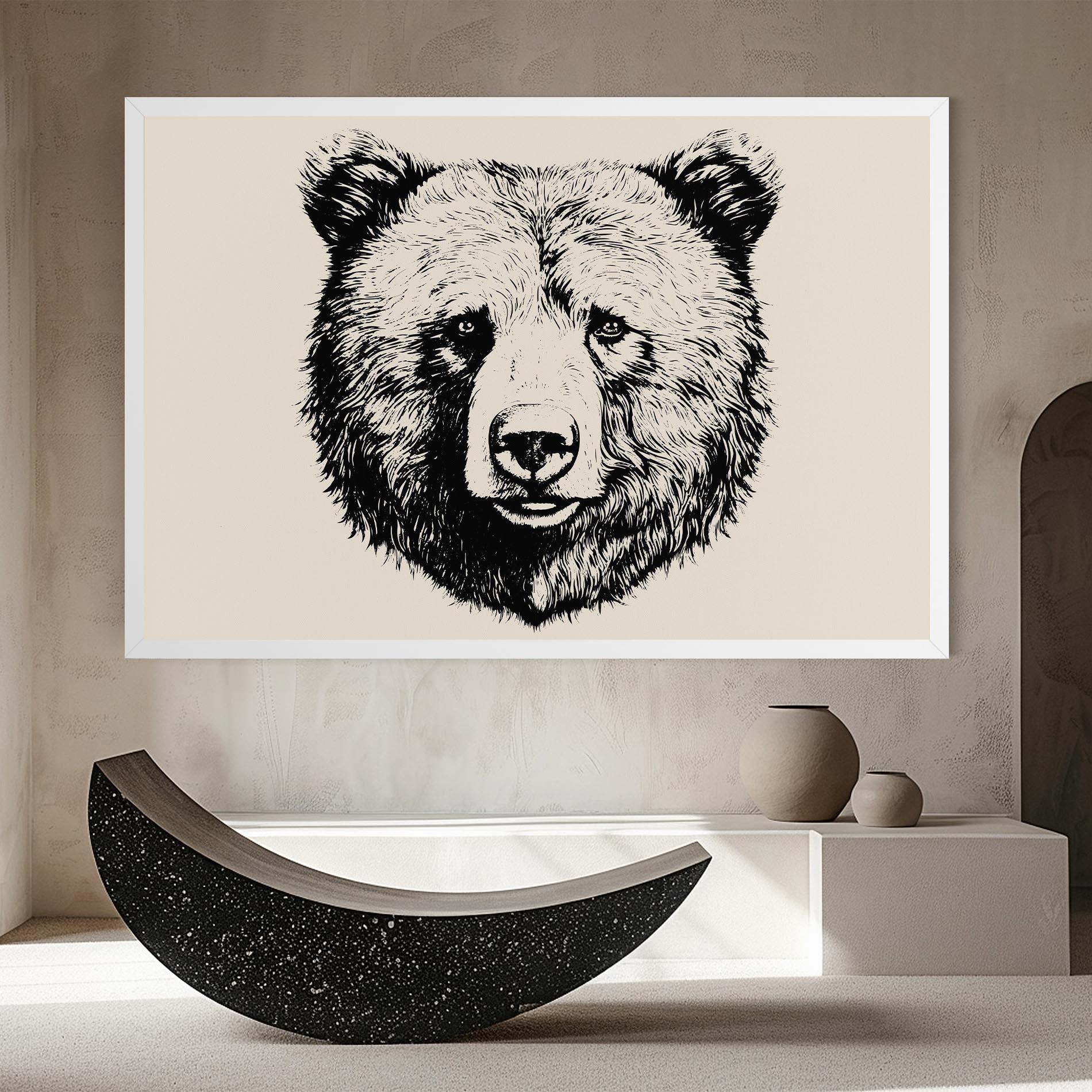 Tablou Canvas Cream Head Bear mockup 8