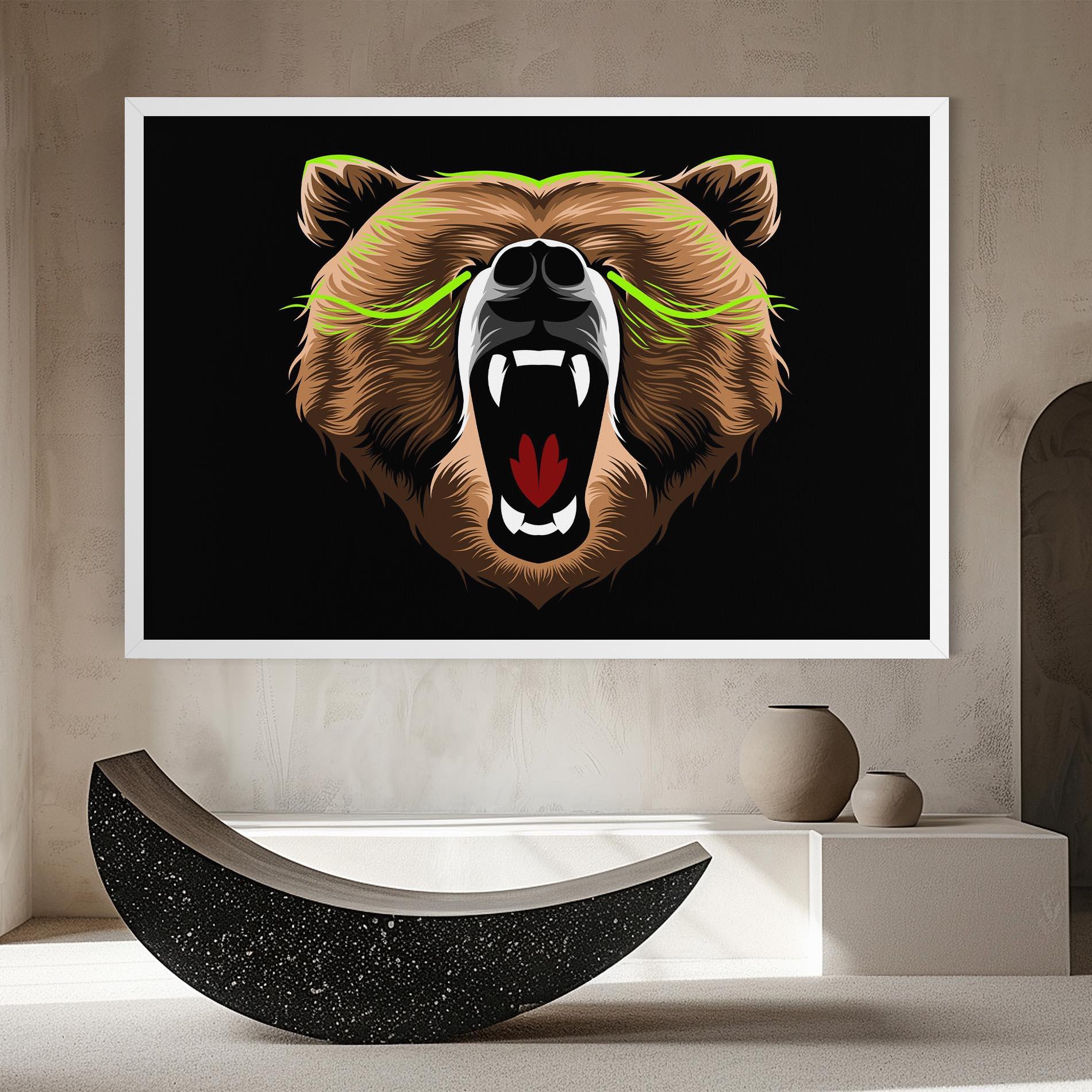 Tablou Canvas Green Line Bear mockup 8