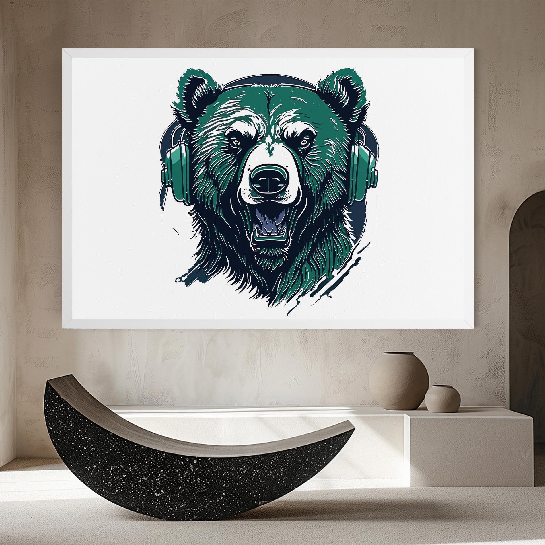 Tablou Canvas Green Music Bear mockup 8