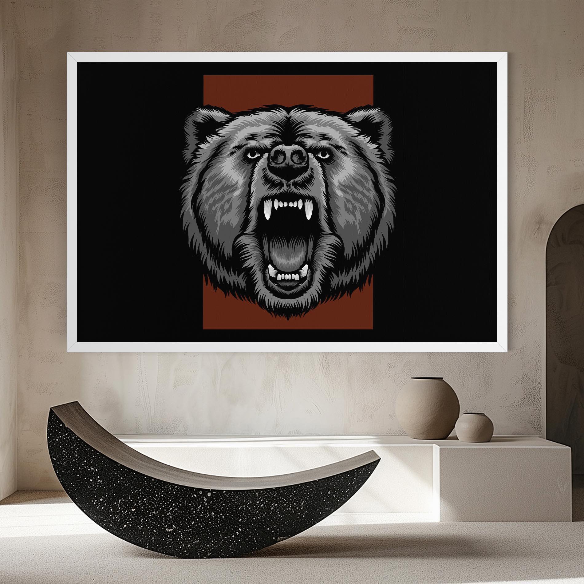 Tablou Canvas Grey Bear Head mockup 8