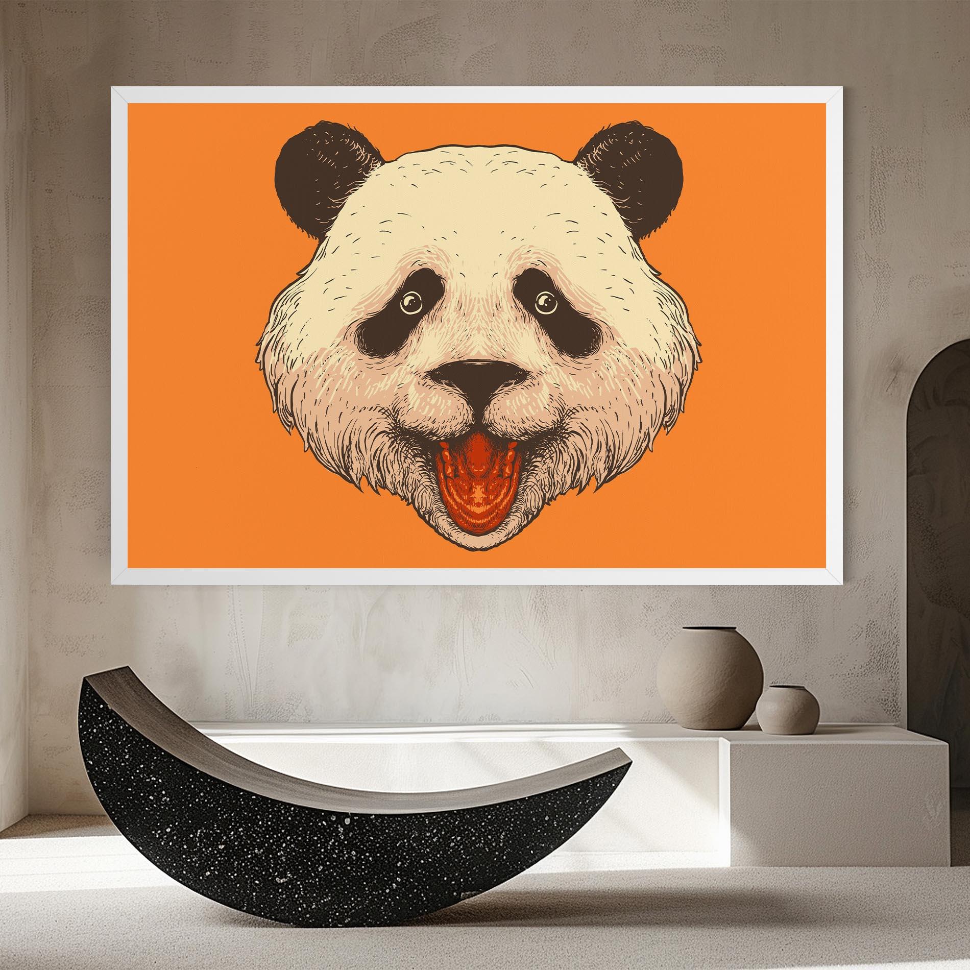 Tablou Canvas Panda On Orange mockup 8