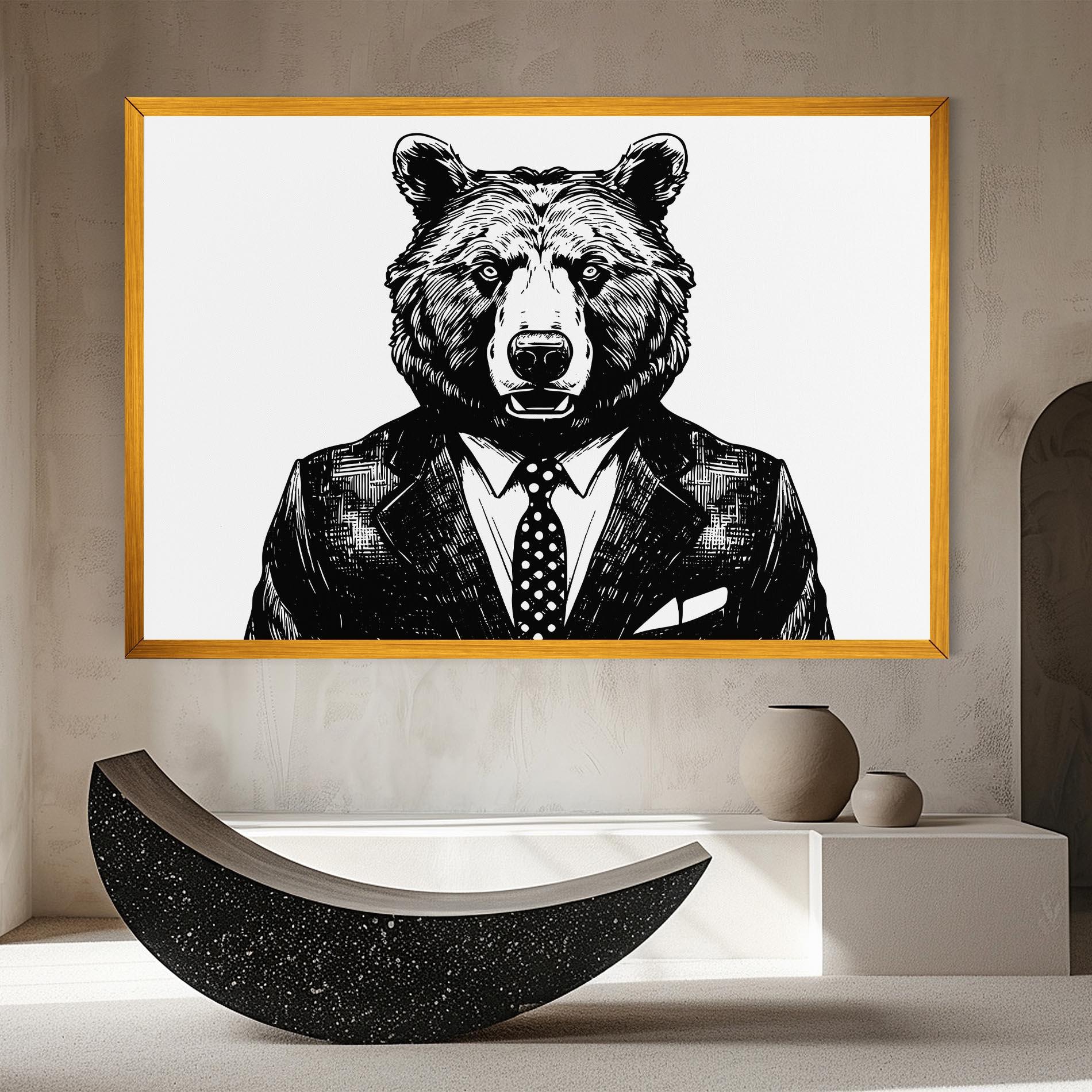 Tablou Canvas Bear In Suit mockup 8