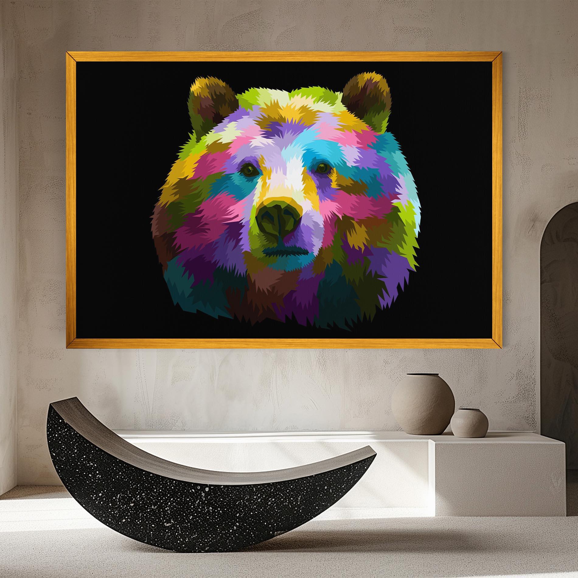 Tablou Canvas Colorful Bear Head mockup 8