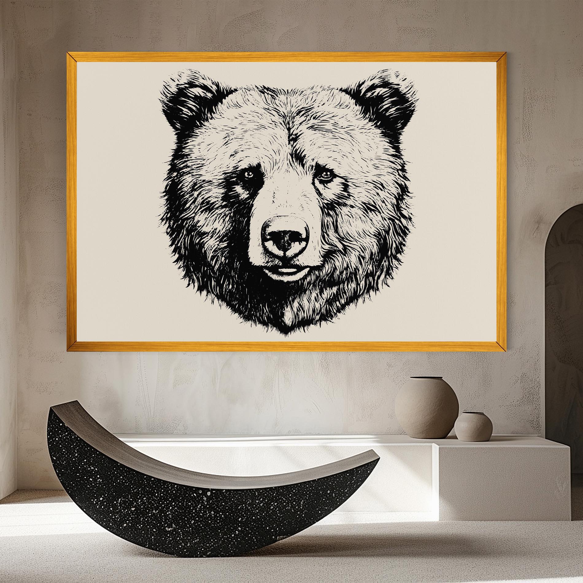 Tablou Canvas Cream Head Bear mockup 8