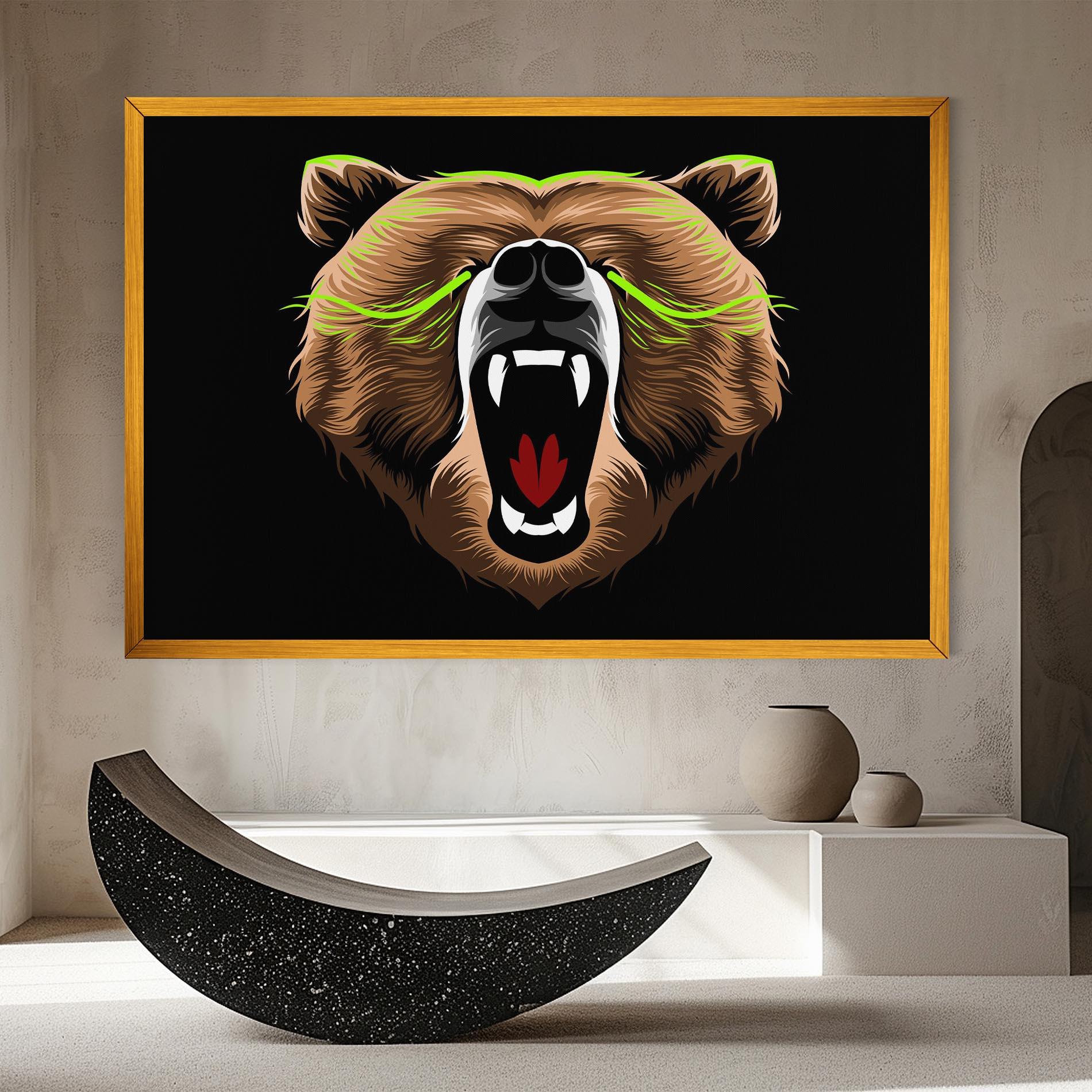 Tablou Canvas Green Line Bear mockup 8