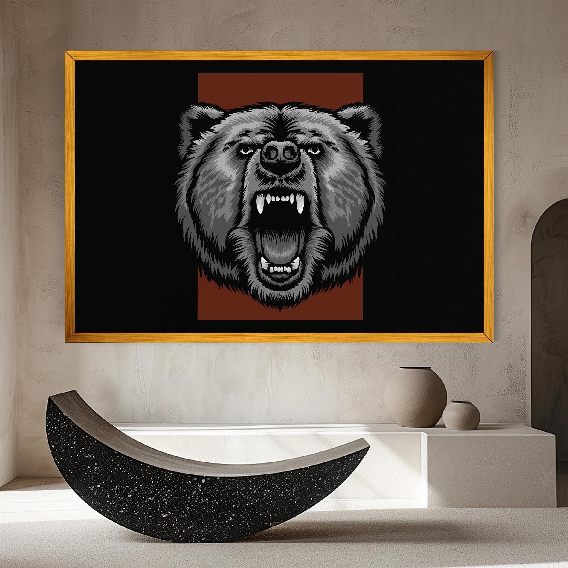 Grey Bear Head mockup 8