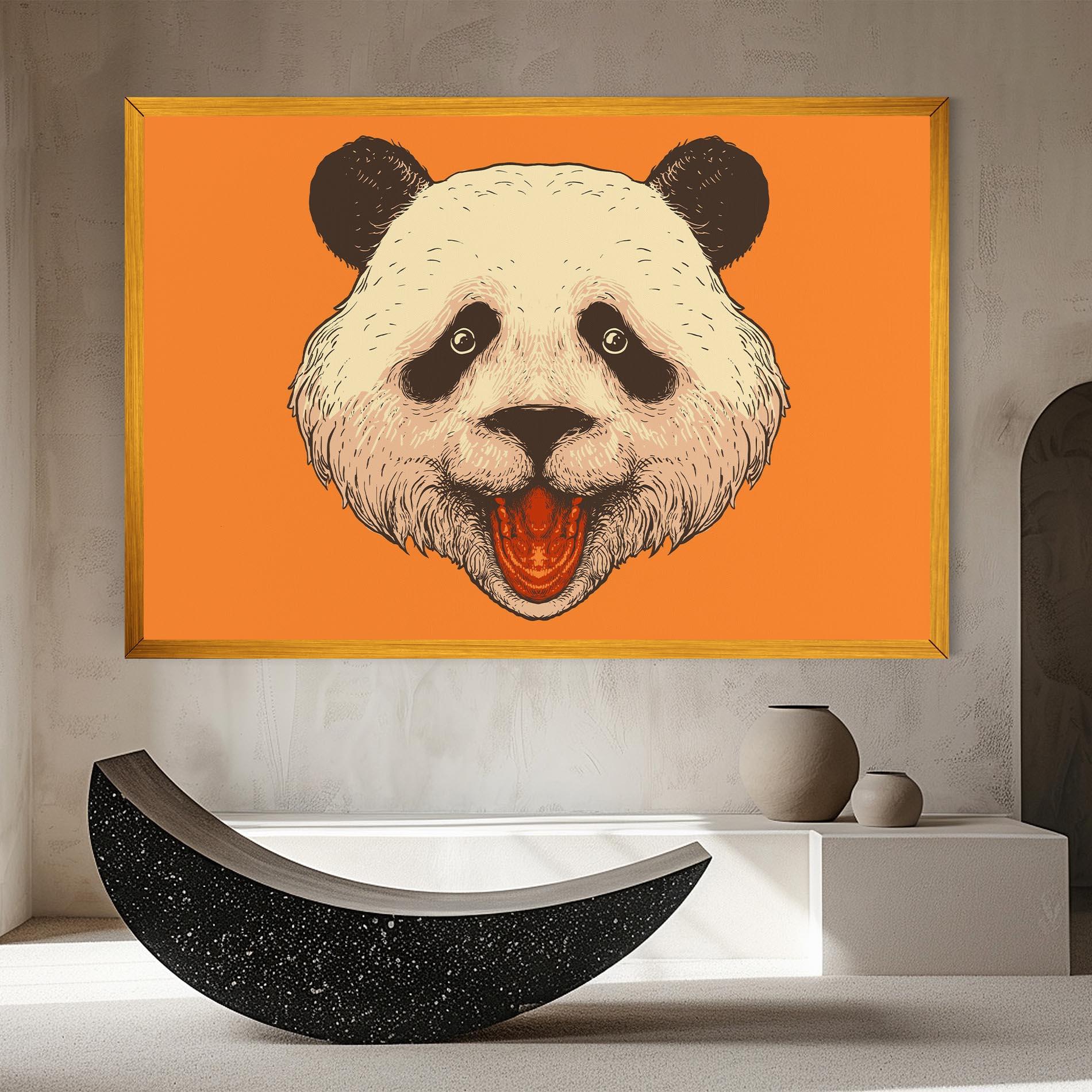 Tablou Canvas Panda On Orange mockup 8