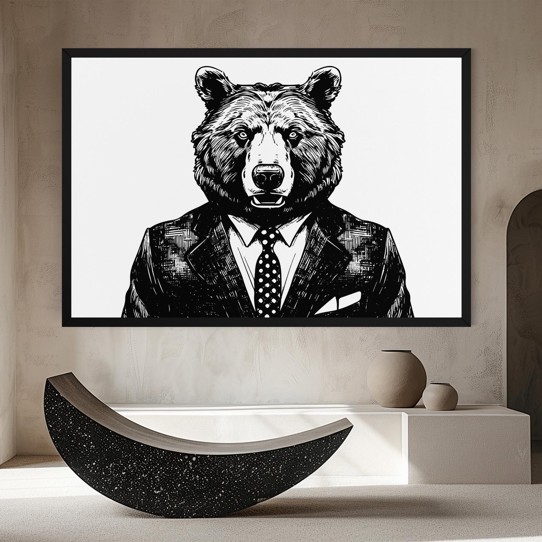 Tablou Canvas Bear In Suit mockup 8