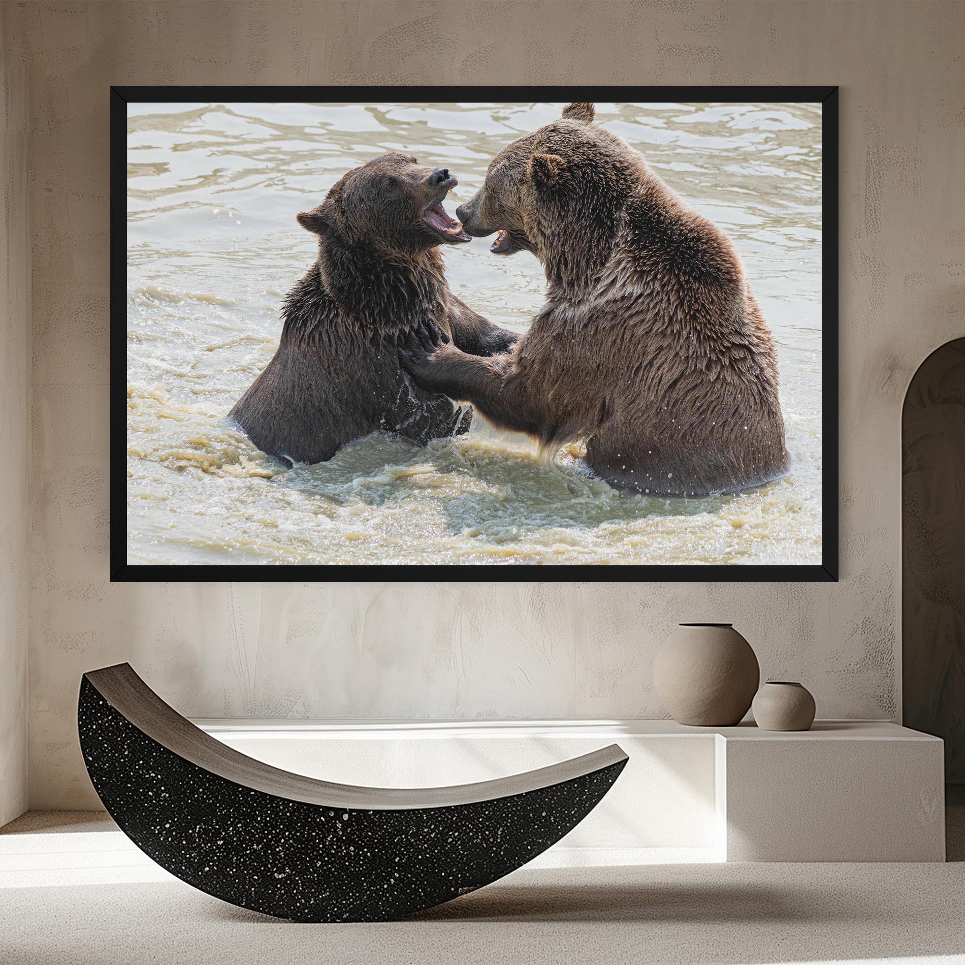 Tablou Canvas Bears Fighting mockup 8