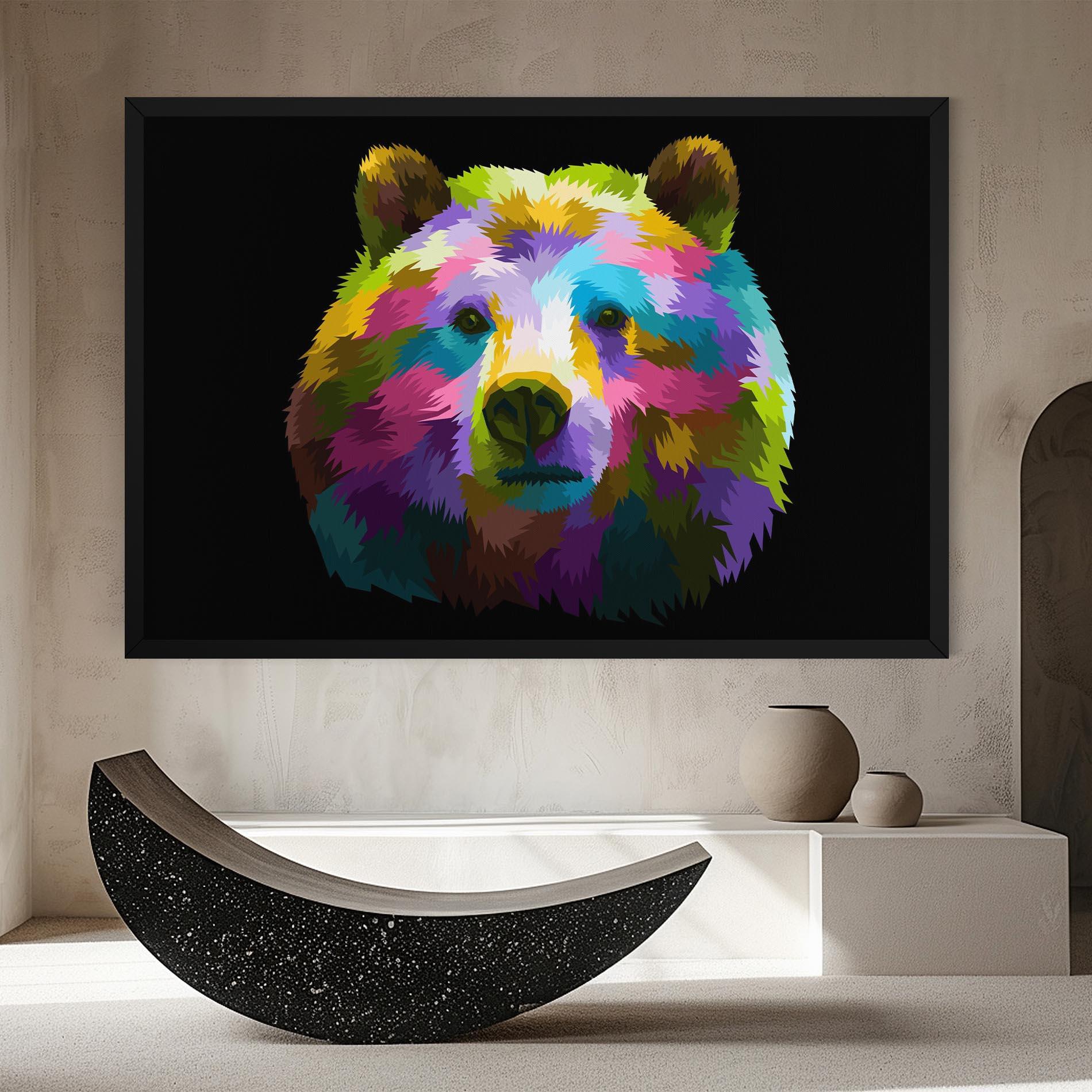 Tablou Canvas Colorful Bear Head mockup 8