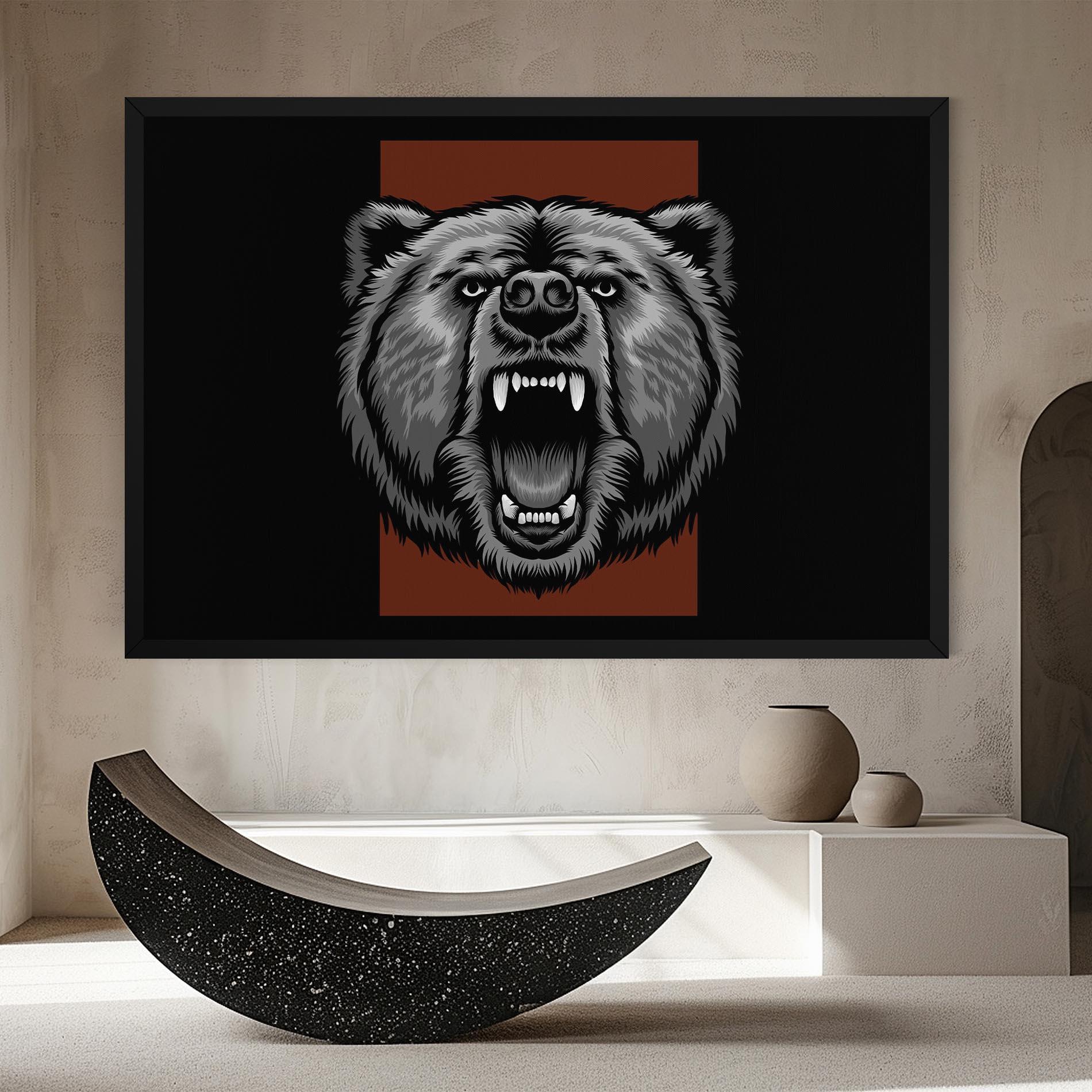 Tablou Canvas Grey Bear Head mockup 8