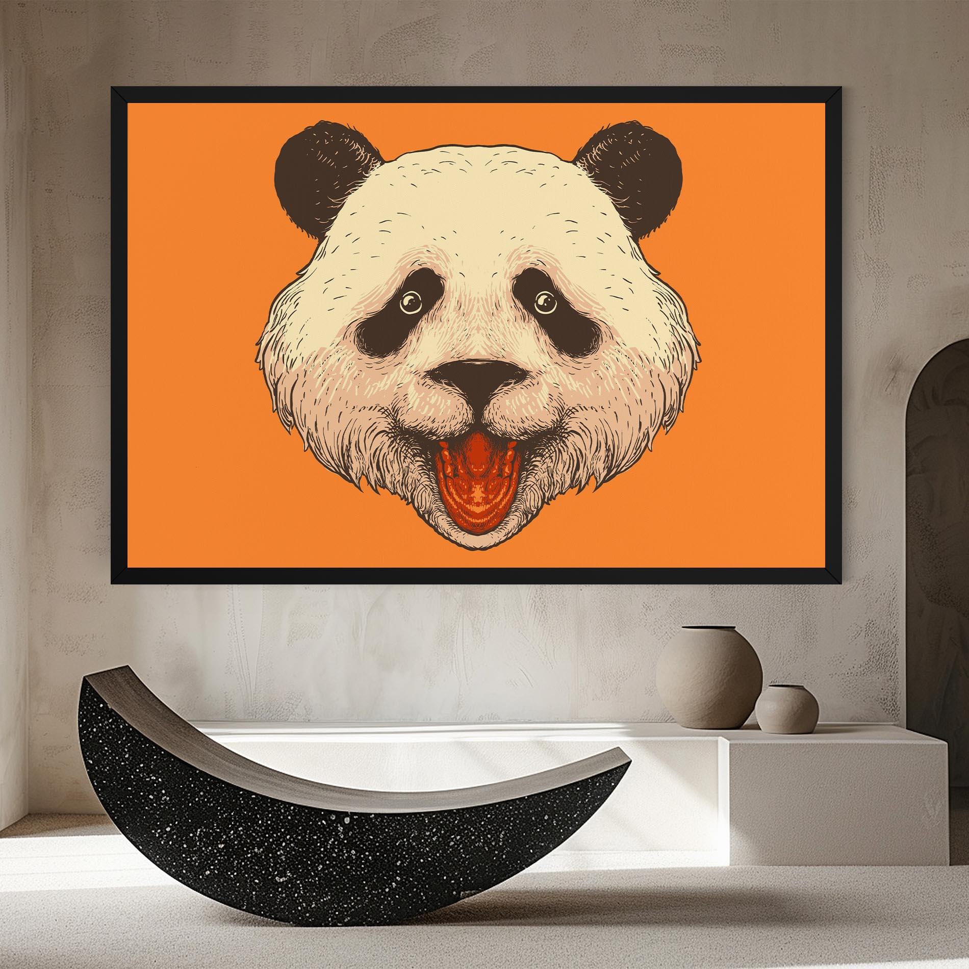 Tablou Canvas Panda On Orange mockup 8