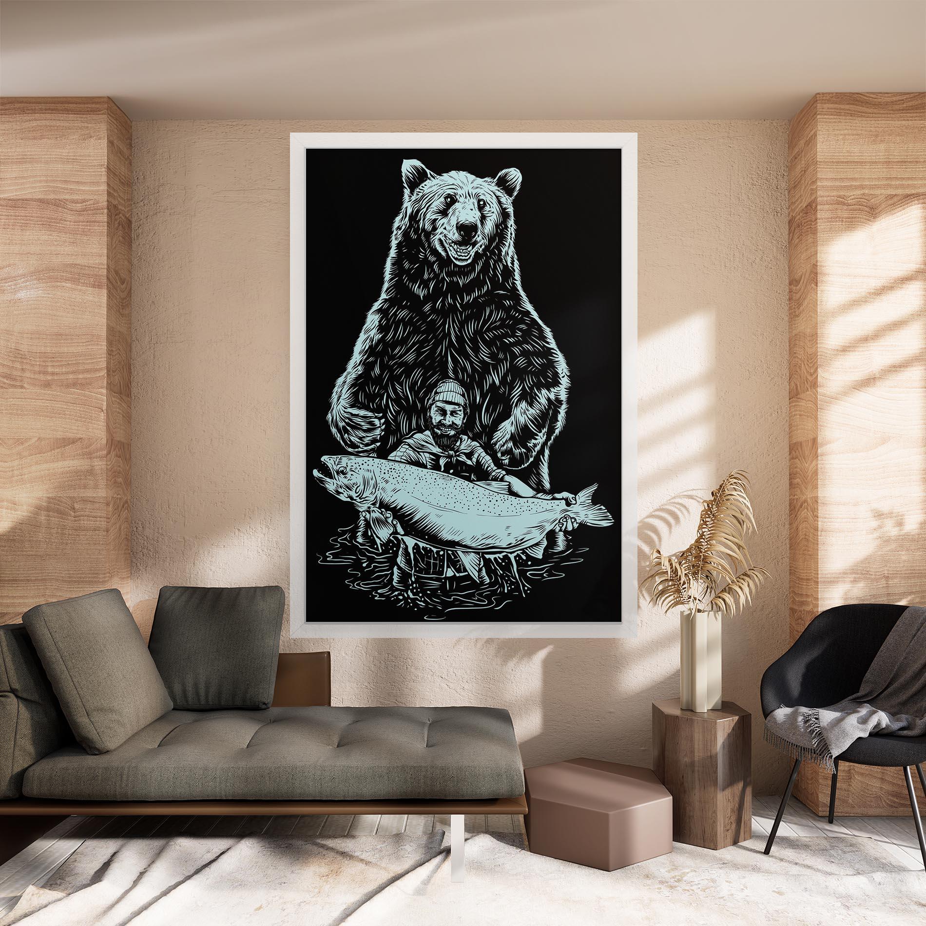 Tablou Canvas Fishing Bear mockup 8