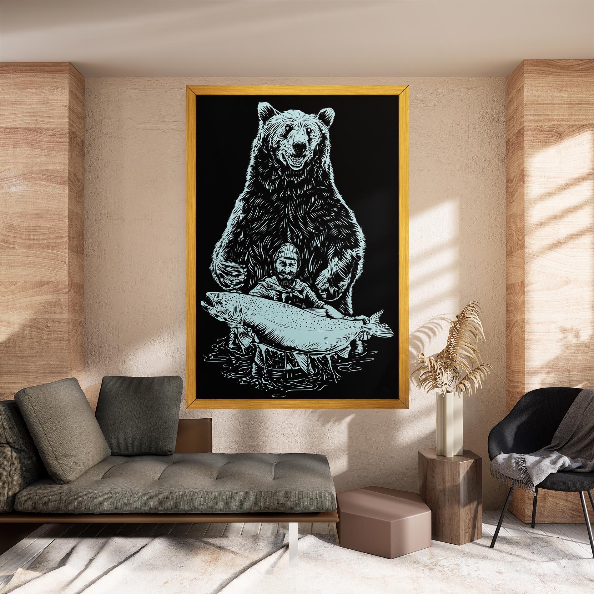 Tablou Canvas Fishing Bear mockup 8