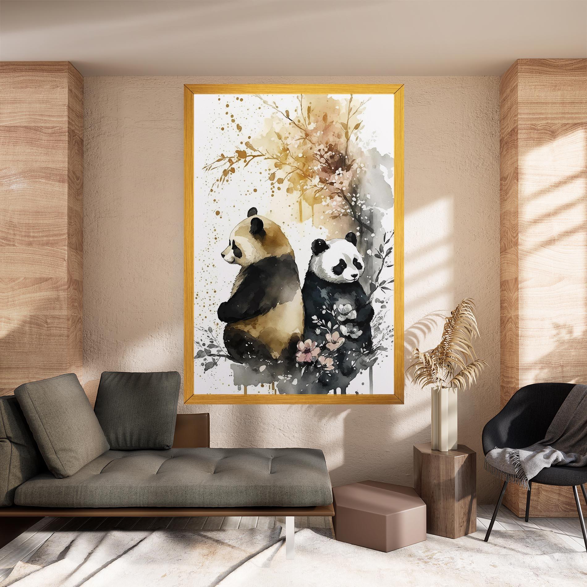 Tablou Canvas Gold Panda Art mockup 8