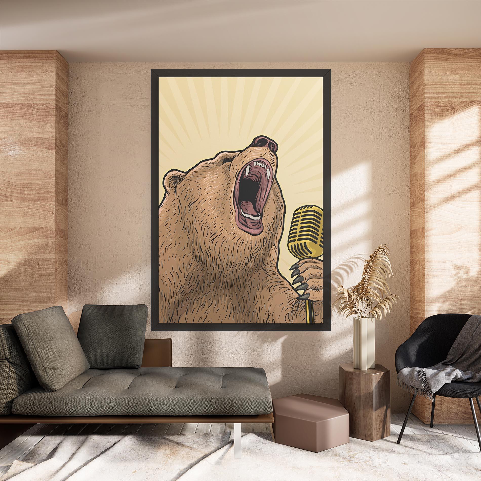 Tablou Canvas Bear Singing mockup 8