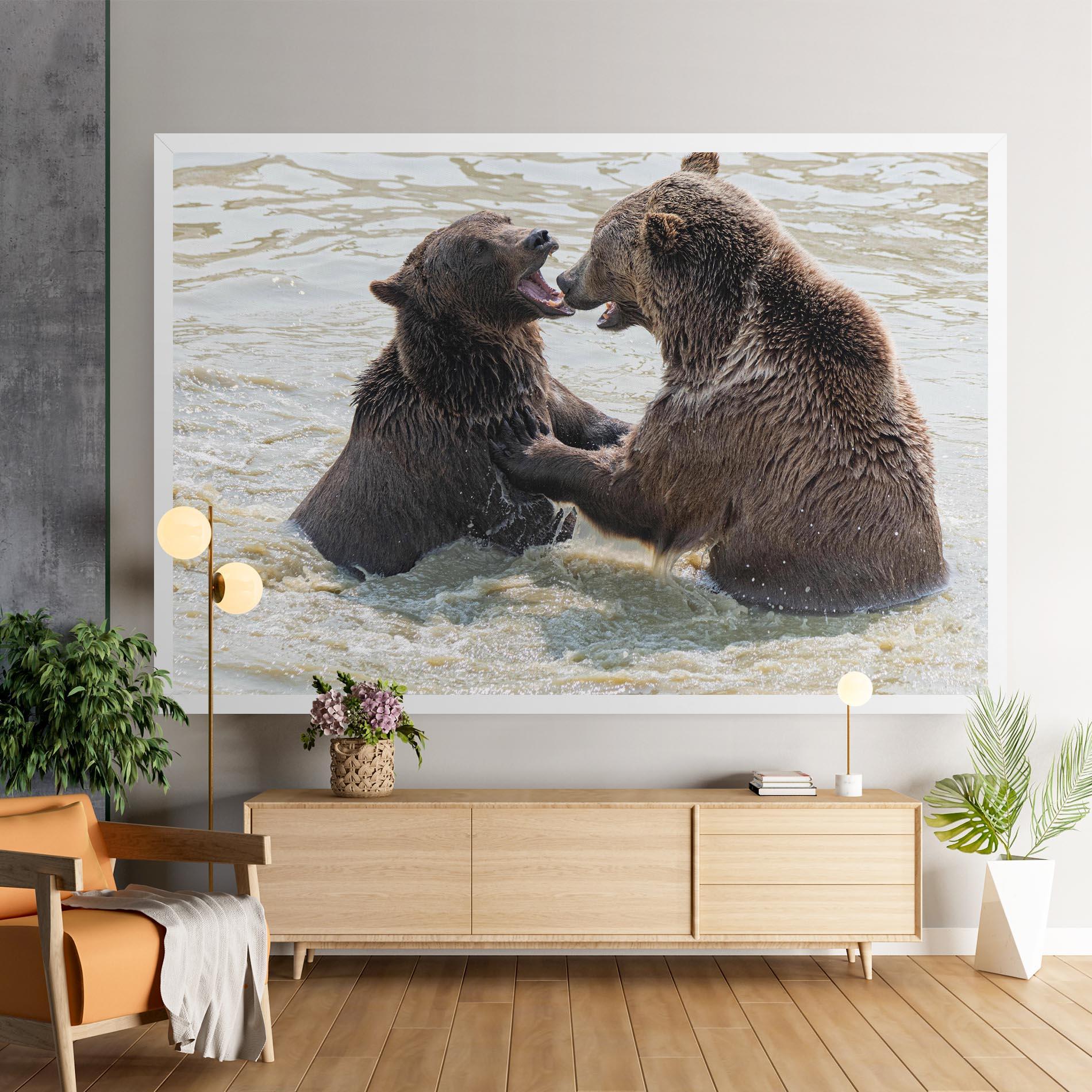 Tablou Canvas Bears Fighting mockup 9