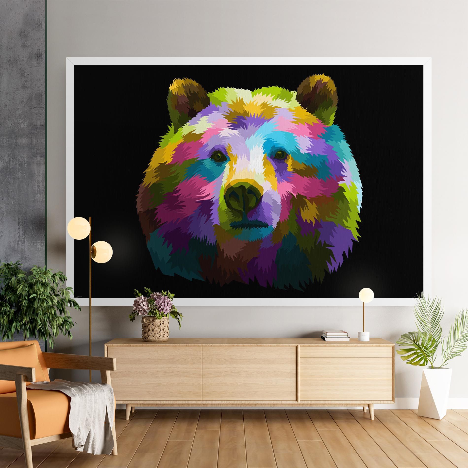 Colorful Bear Head mockup 9
