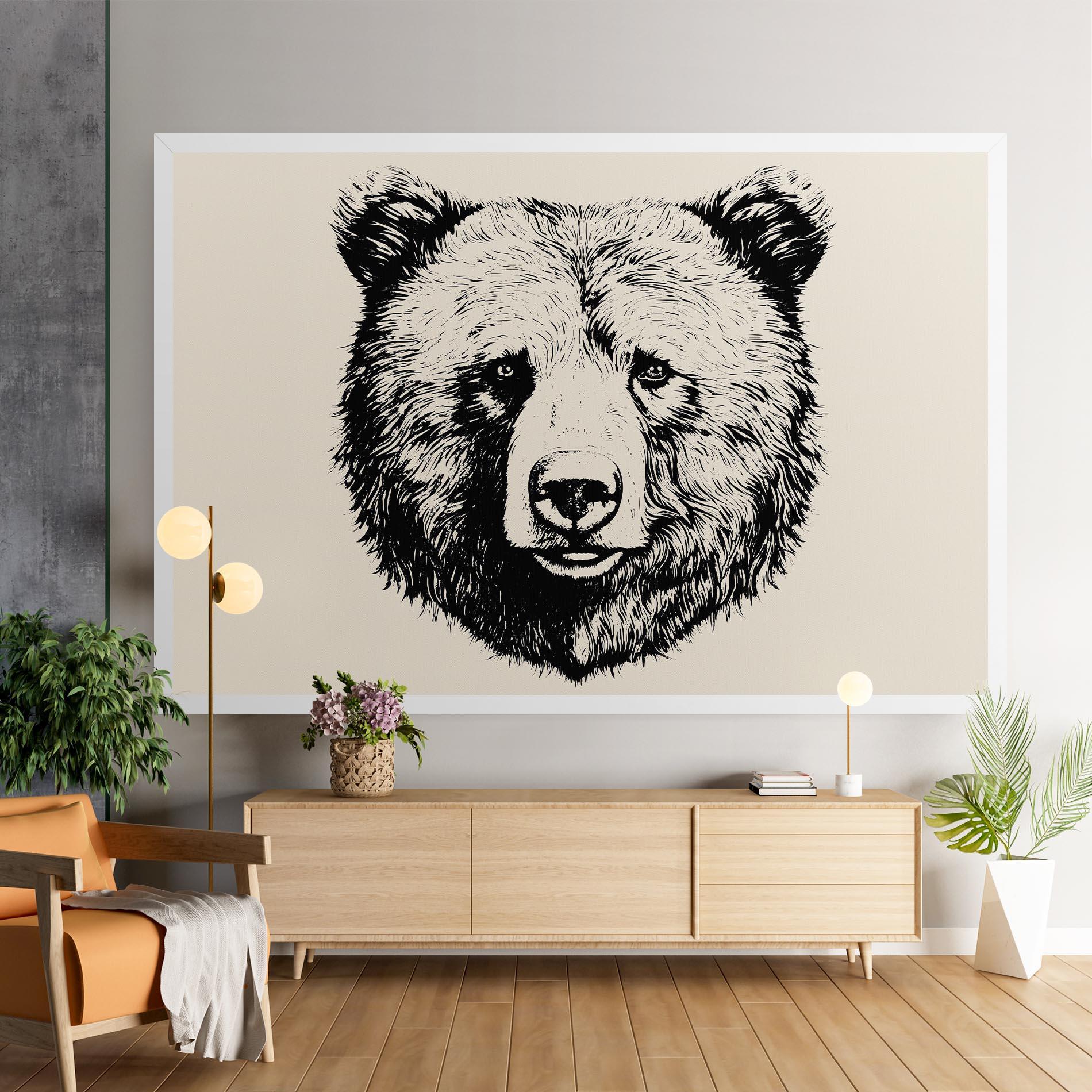 Tablou Canvas Cream Head Bear mockup 9