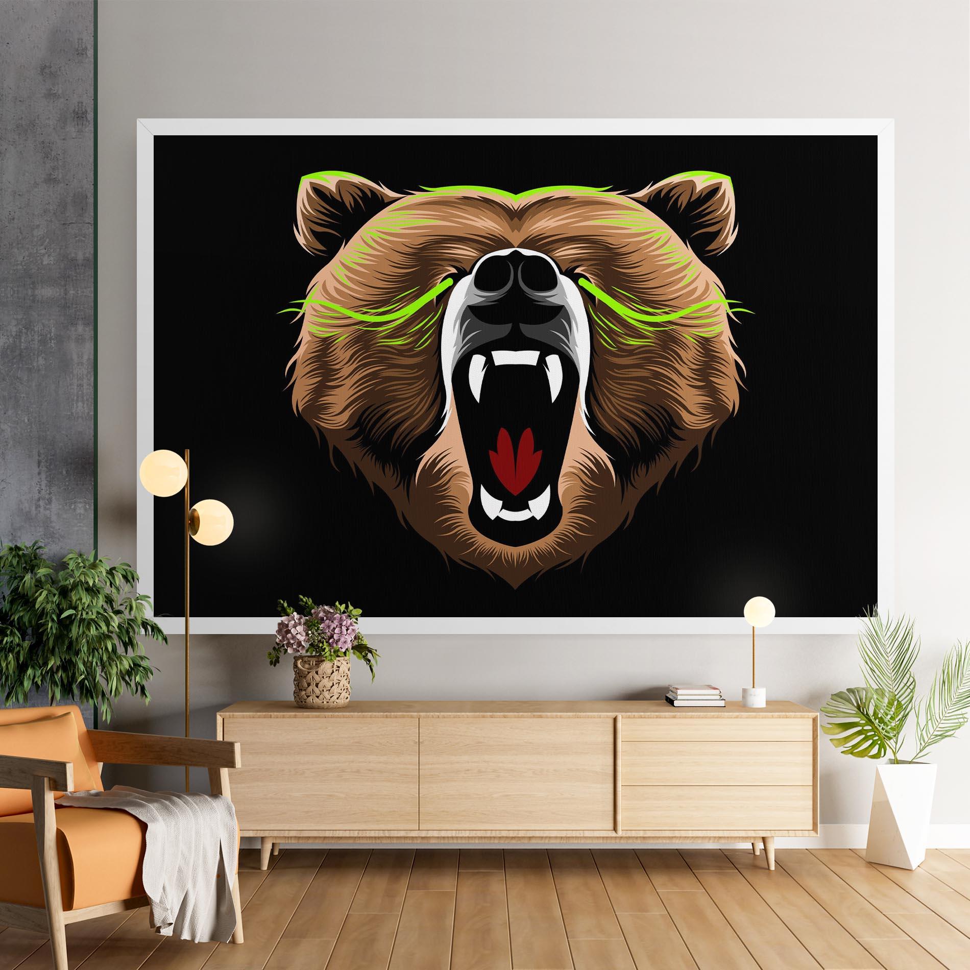 Tablou Canvas Green Line Bear mockup 9
