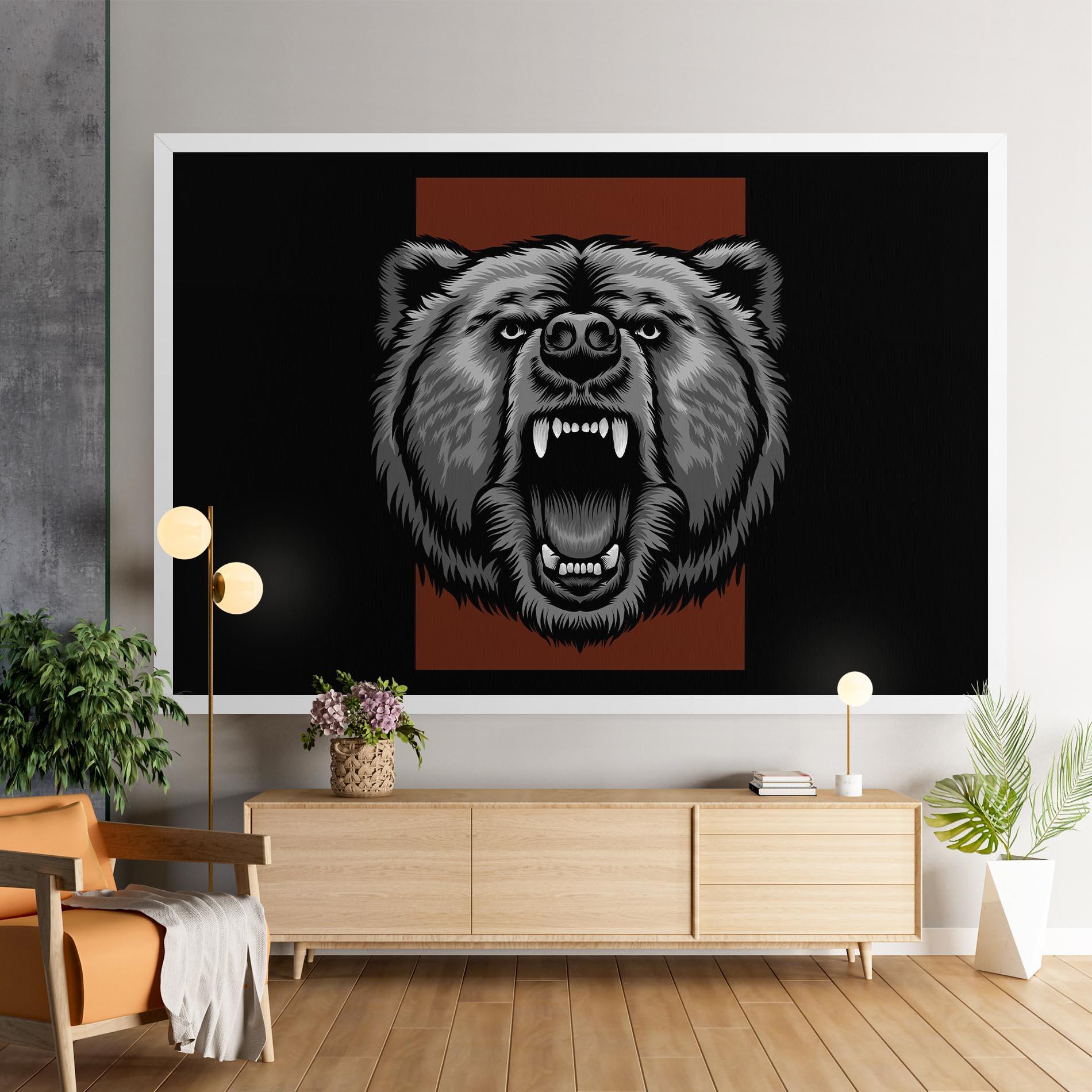 Tablou Canvas Grey Bear Head mockup 9