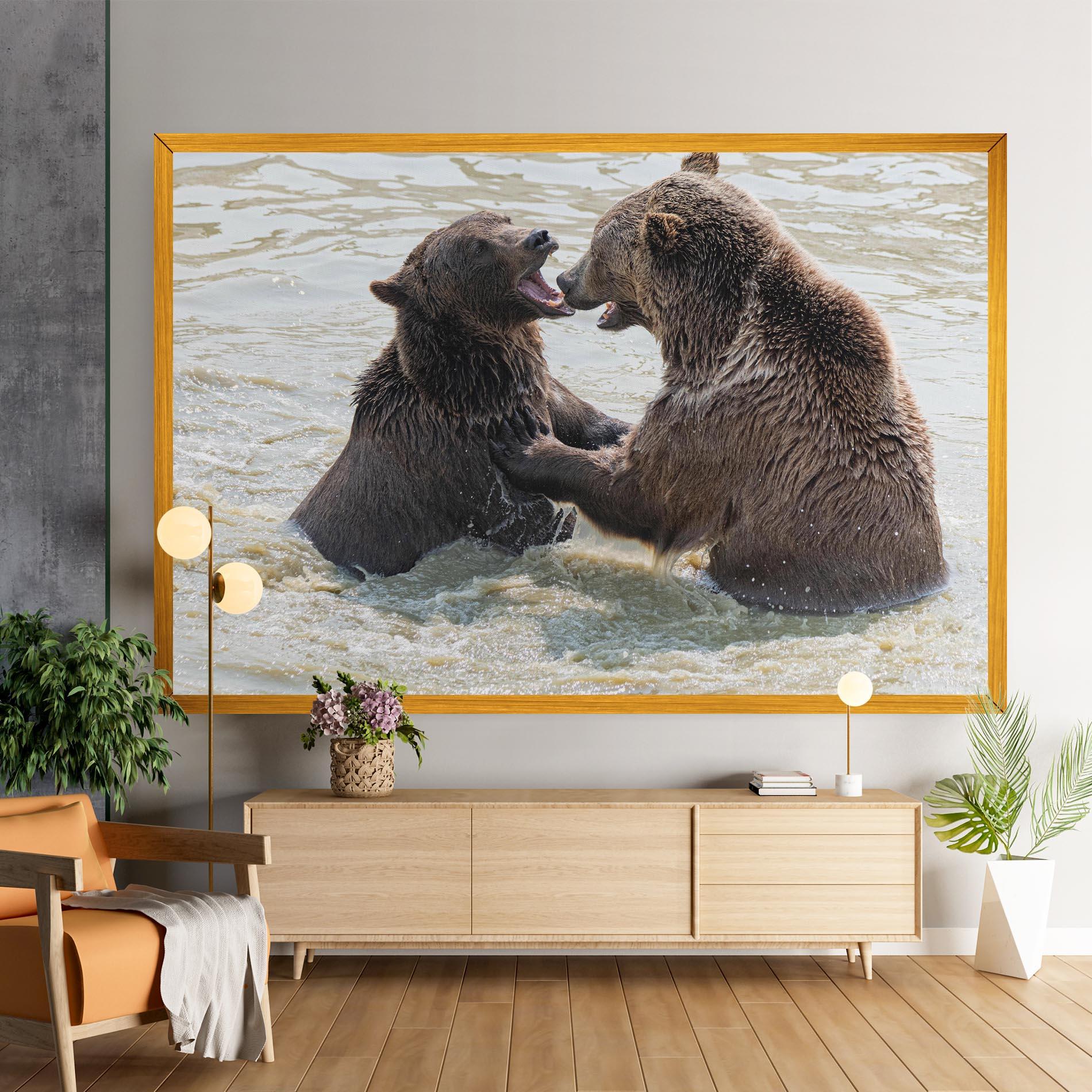 Tablou Canvas Bears Fighting mockup 9