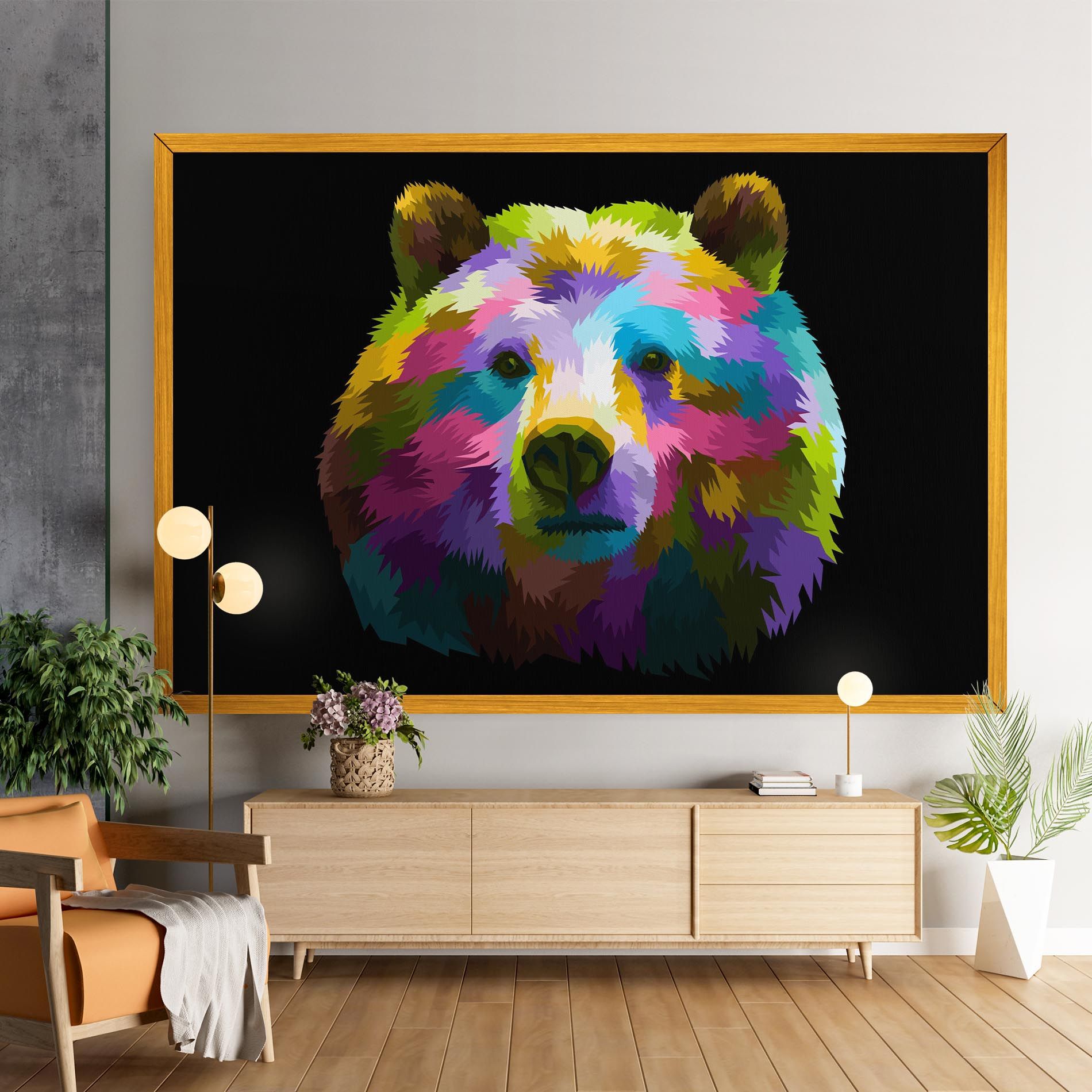 Colorful Bear Head mockup 9