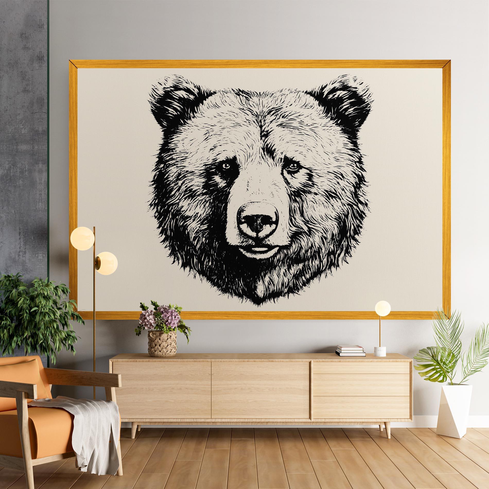 Tablou Canvas Cream Head Bear mockup 9