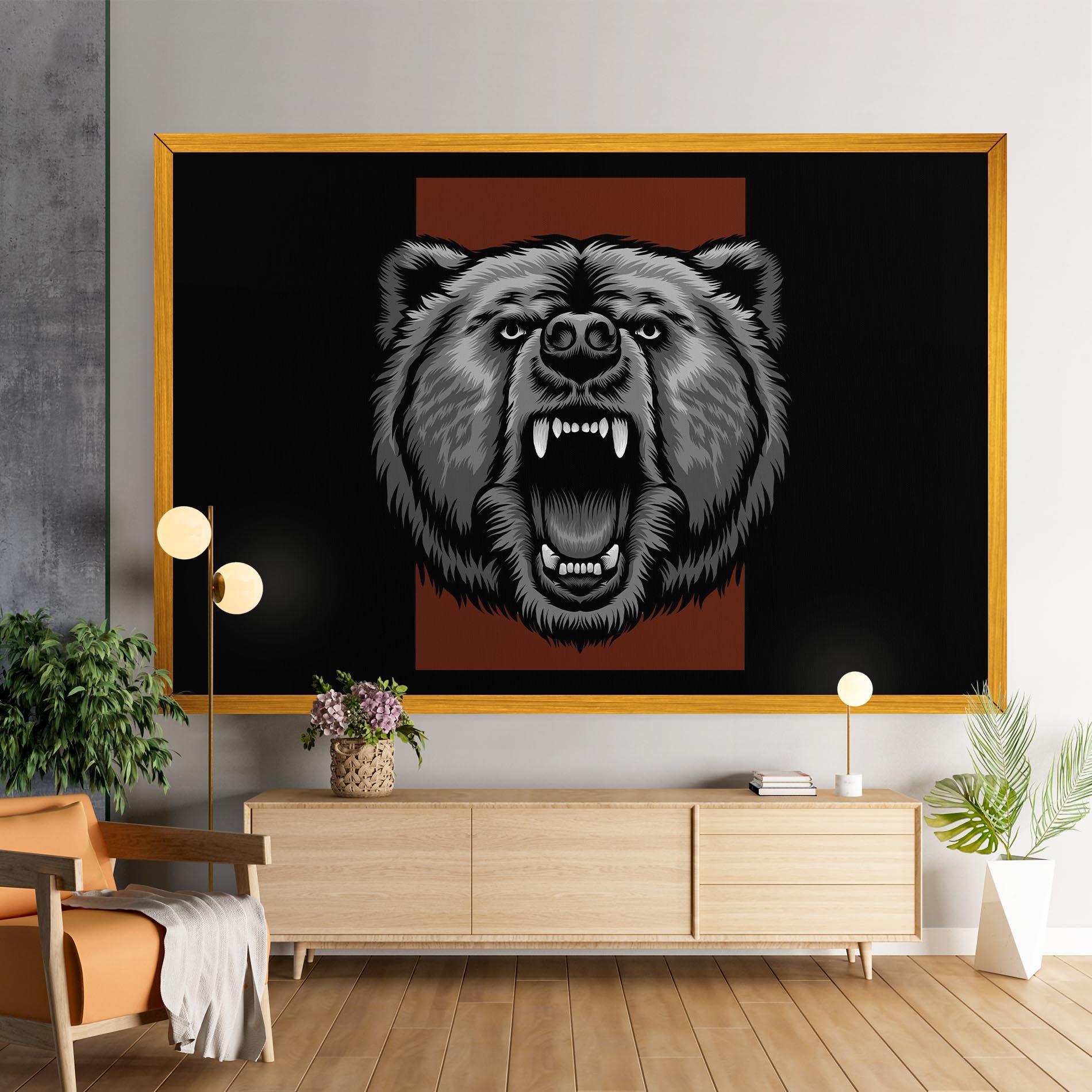 Tablou Canvas Grey Bear Head mockup 9
