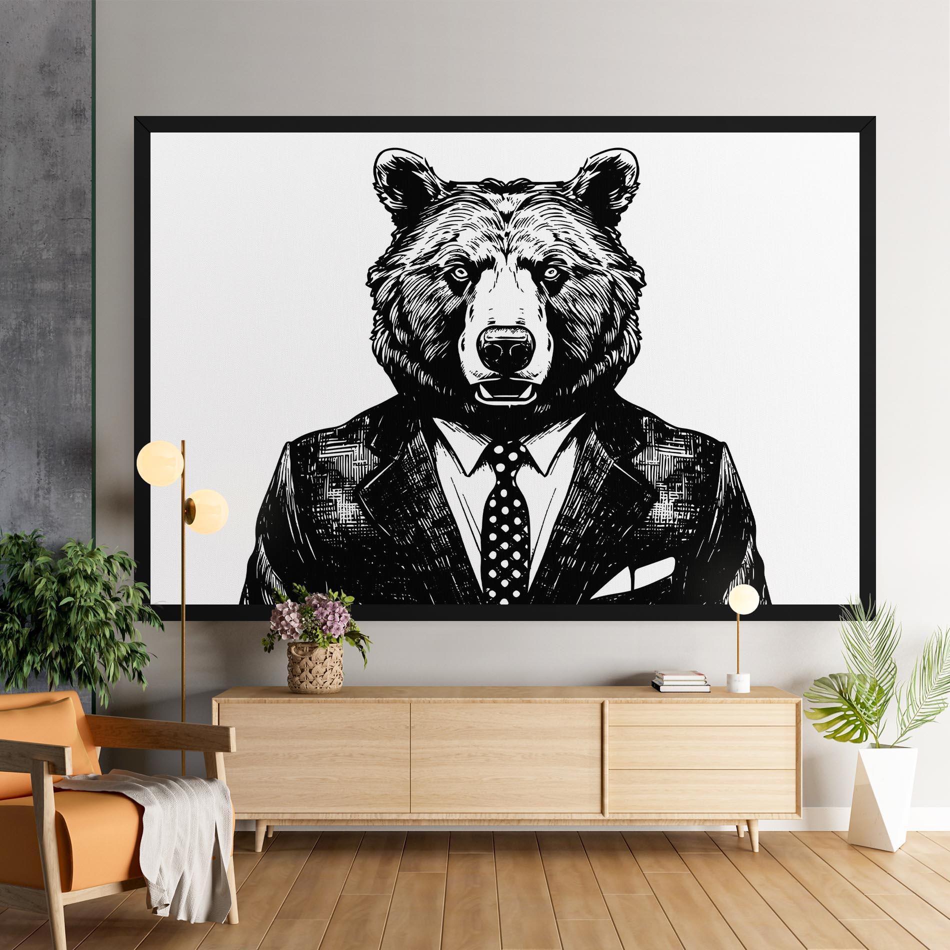 Tablou Canvas Bear In Suit mockup 9