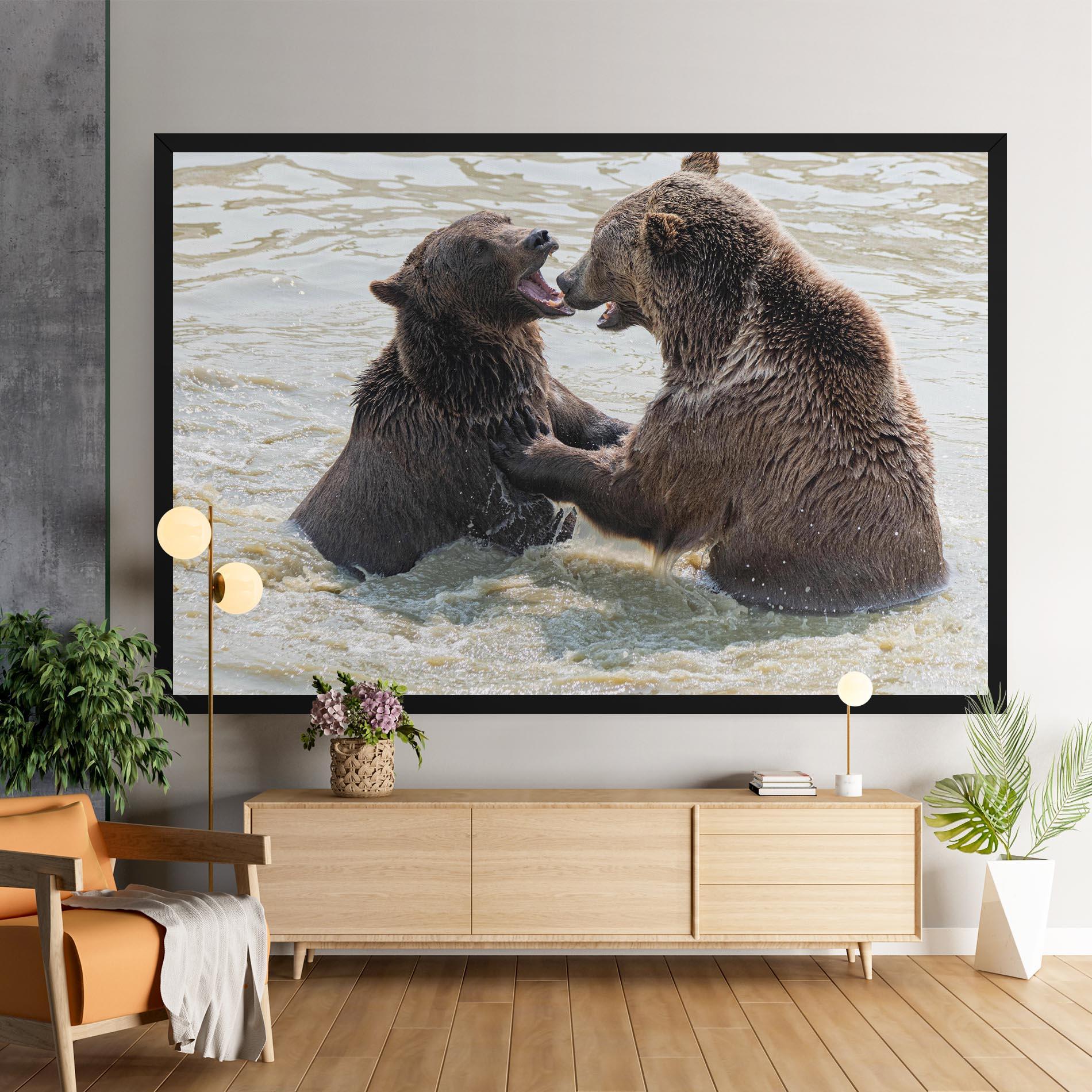 Tablou Canvas Bears Fighting mockup 9