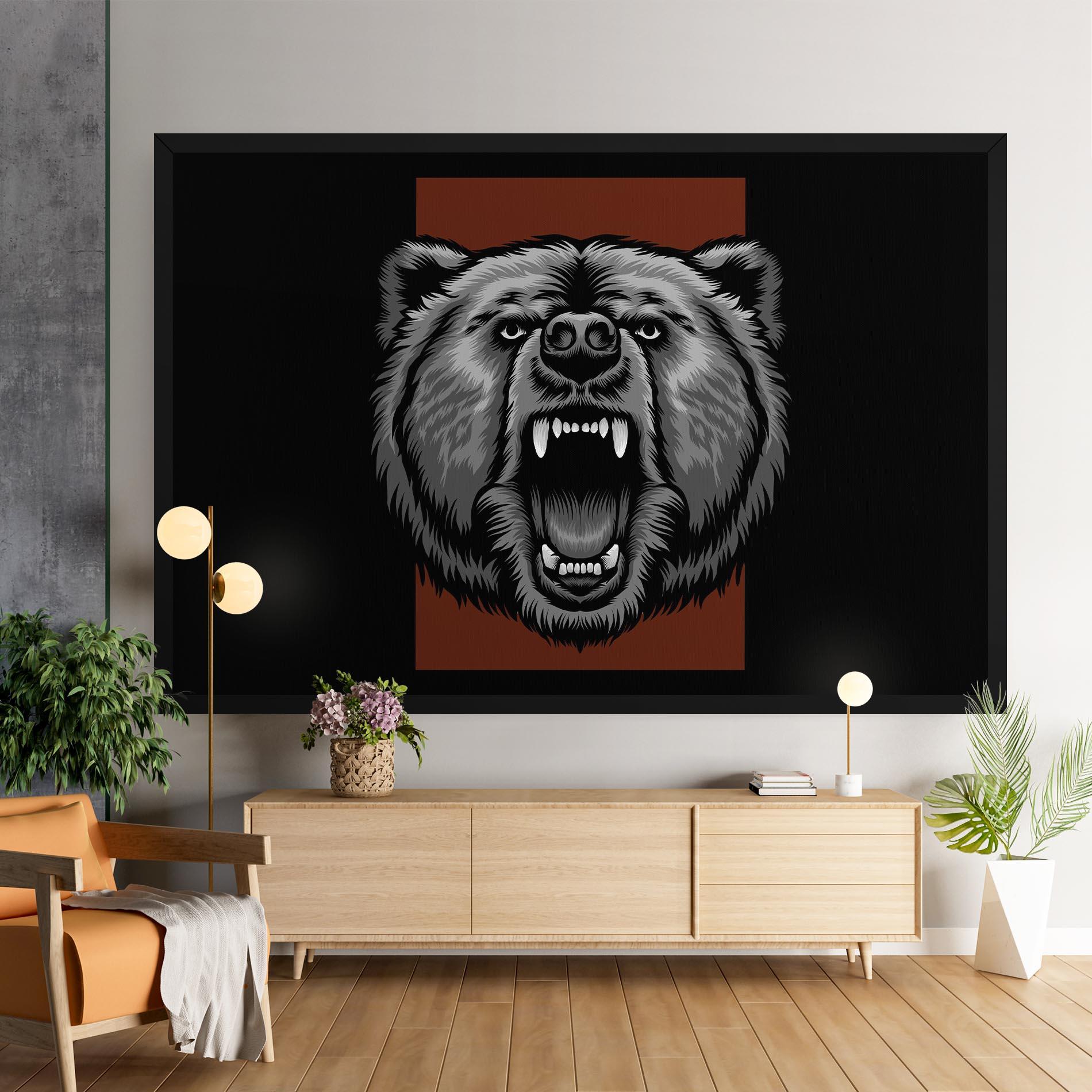 Tablou Canvas Grey Bear Head mockup 9