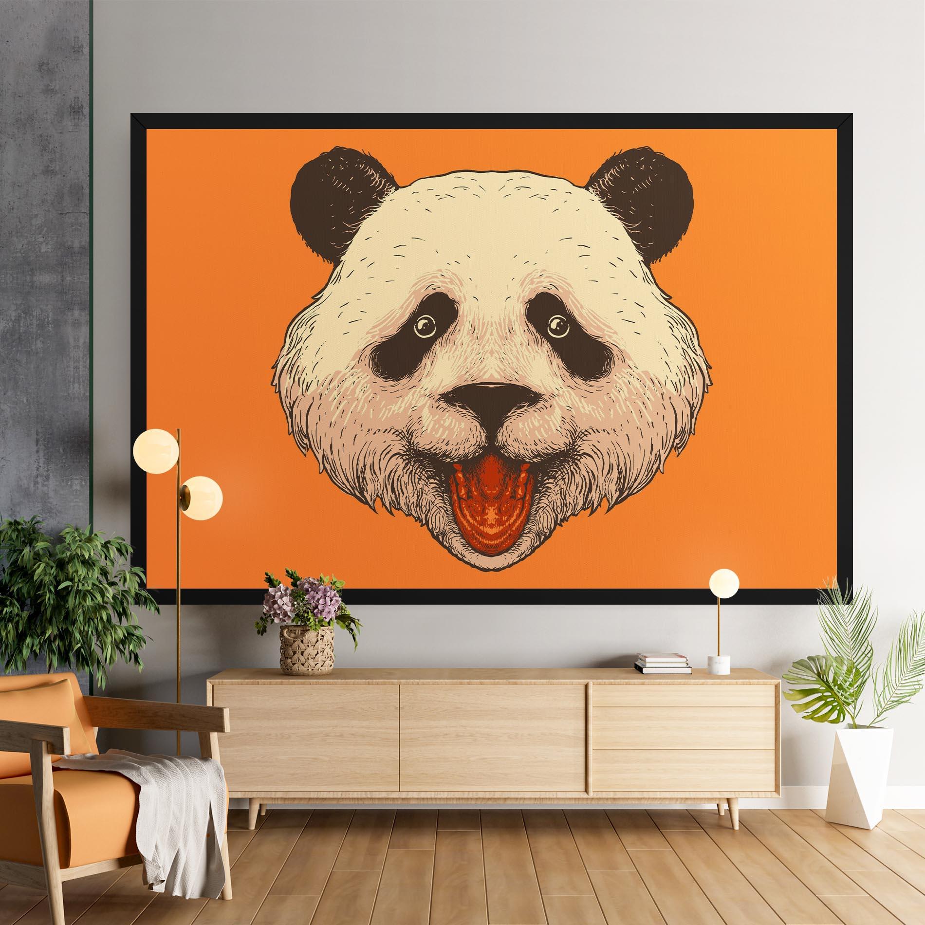 Tablou Canvas Panda On Orange mockup 9