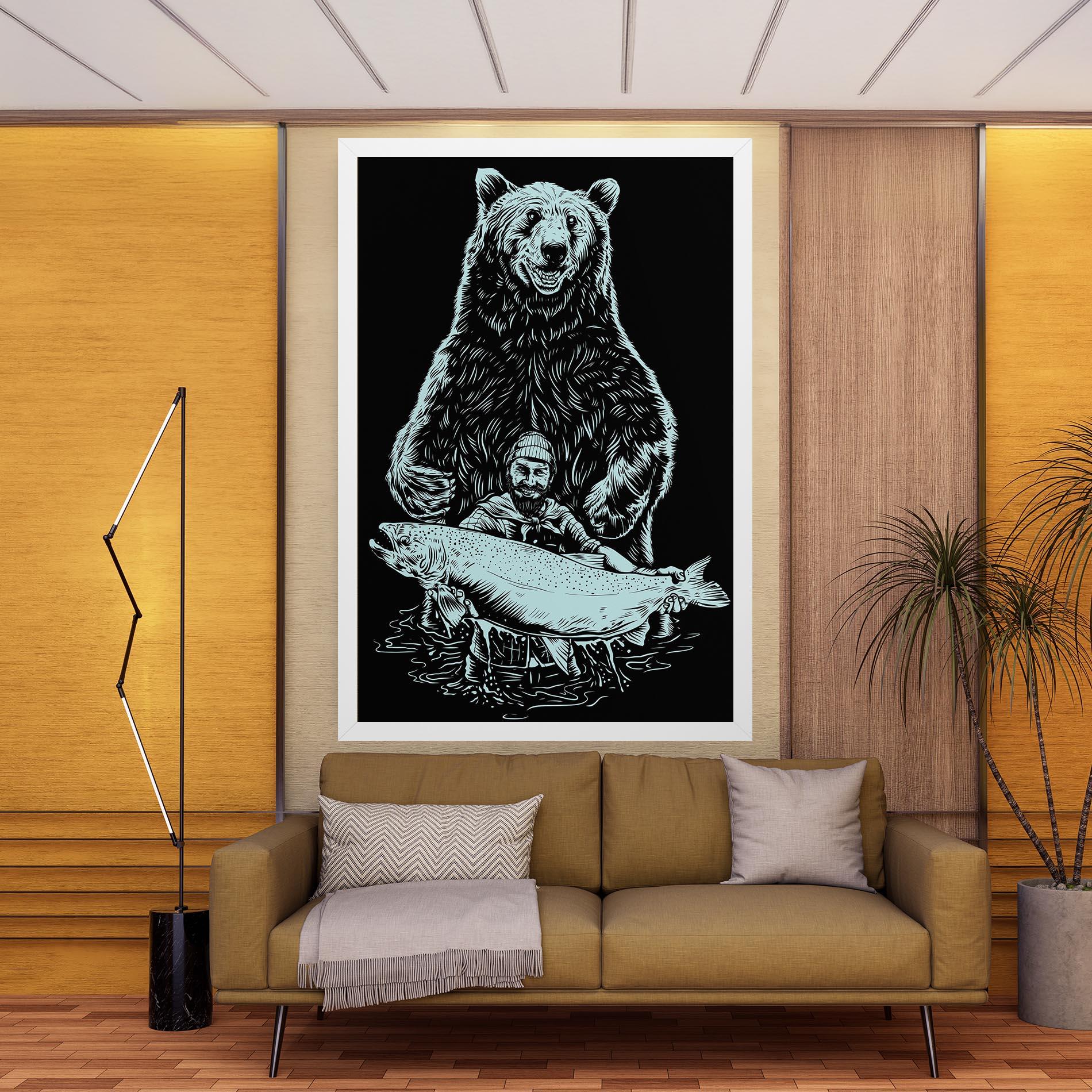 Tablou Canvas Fishing Bear mockup 9