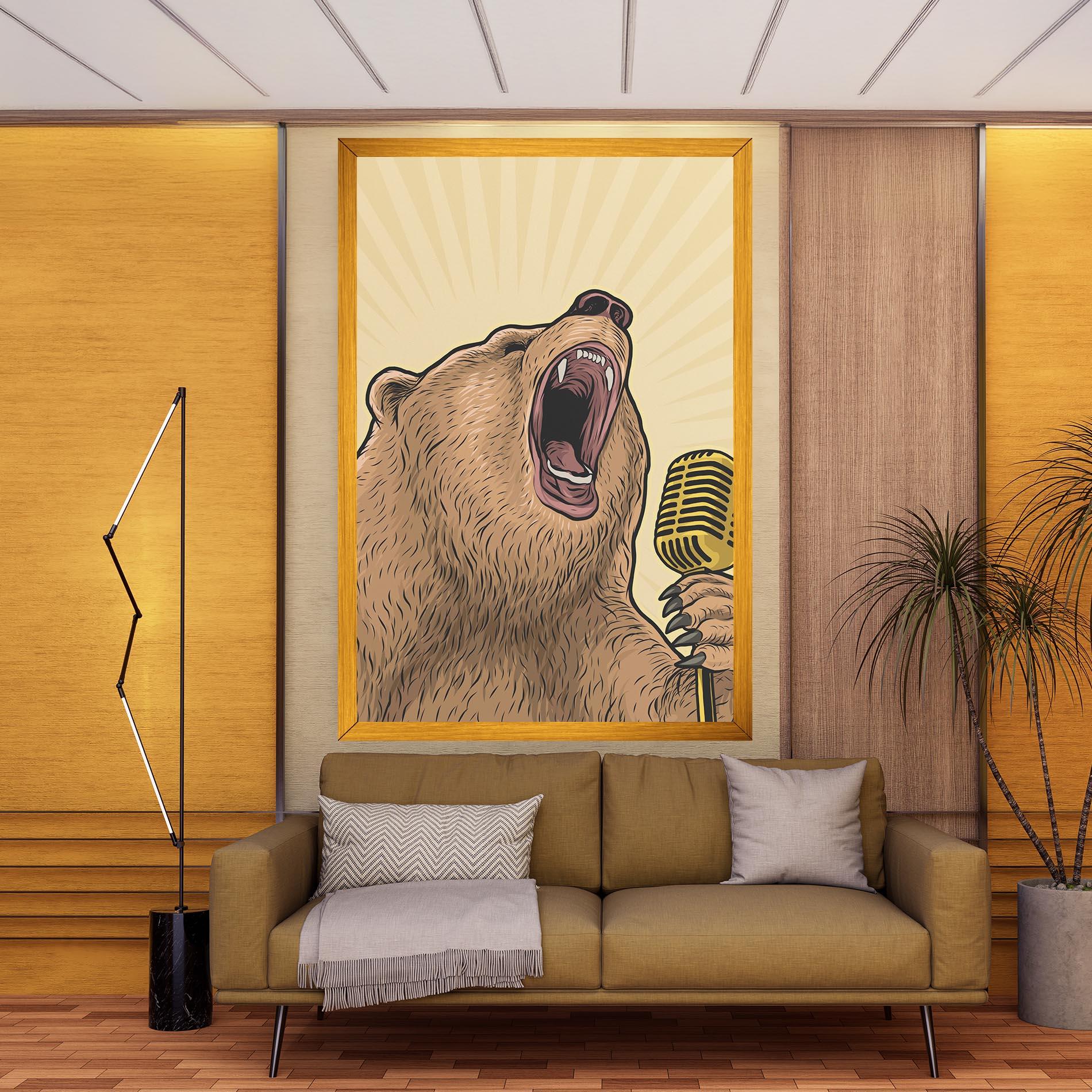 Tablou Canvas Bear Singing mockup 9