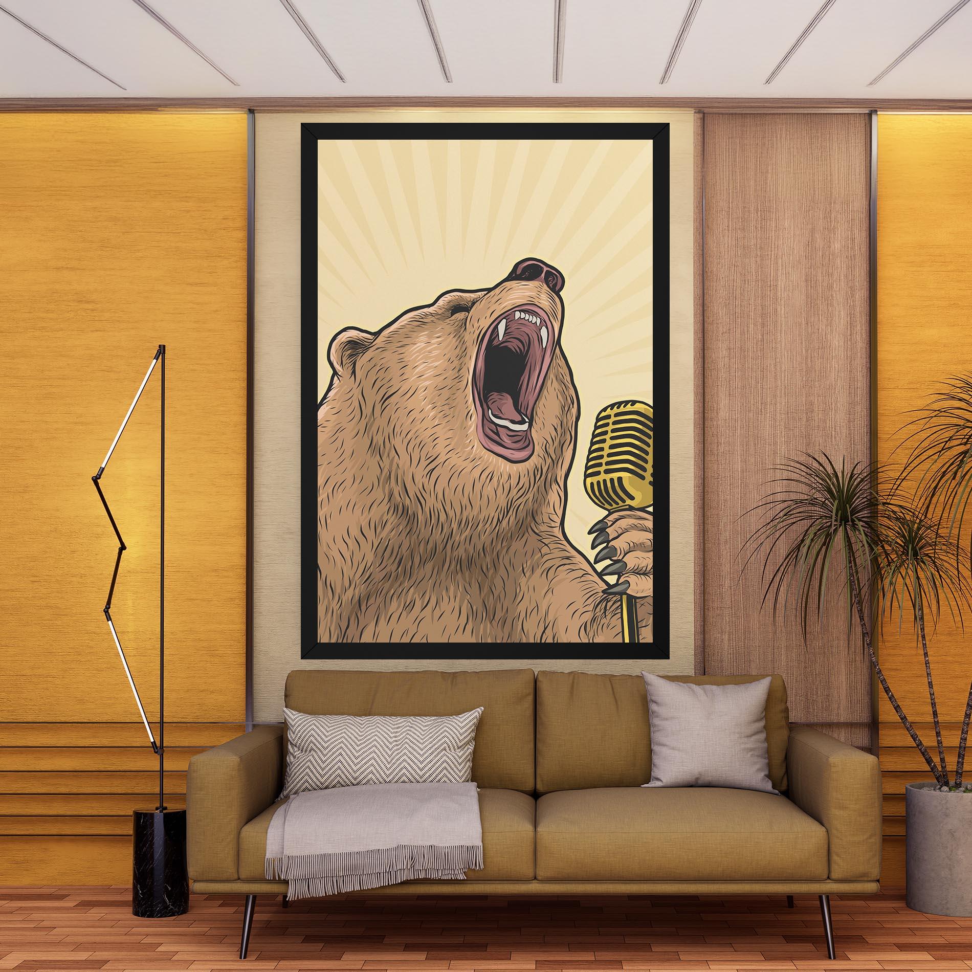 Tablou Canvas Bear Singing mockup 9