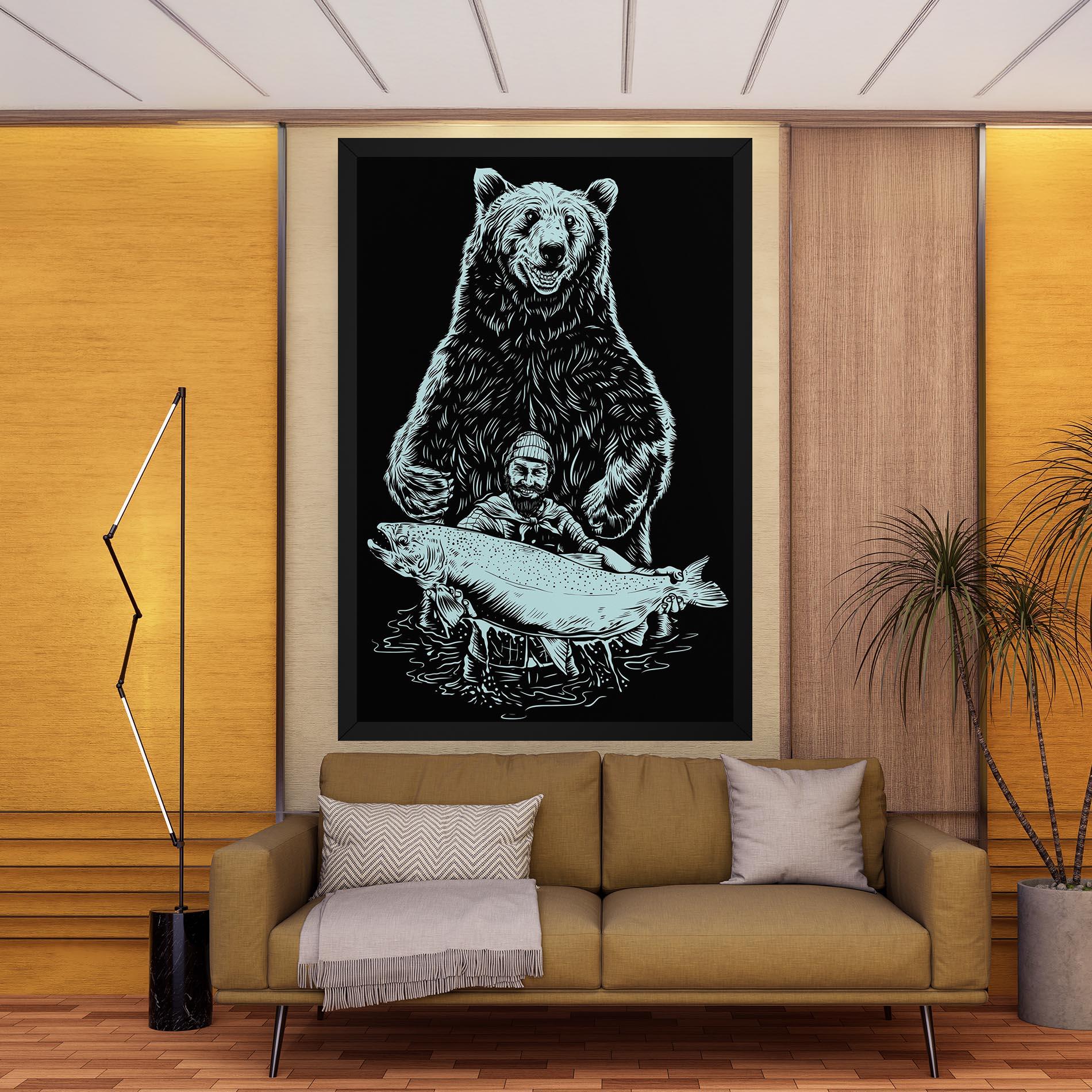 Tablou Canvas Fishing Bear mockup 9