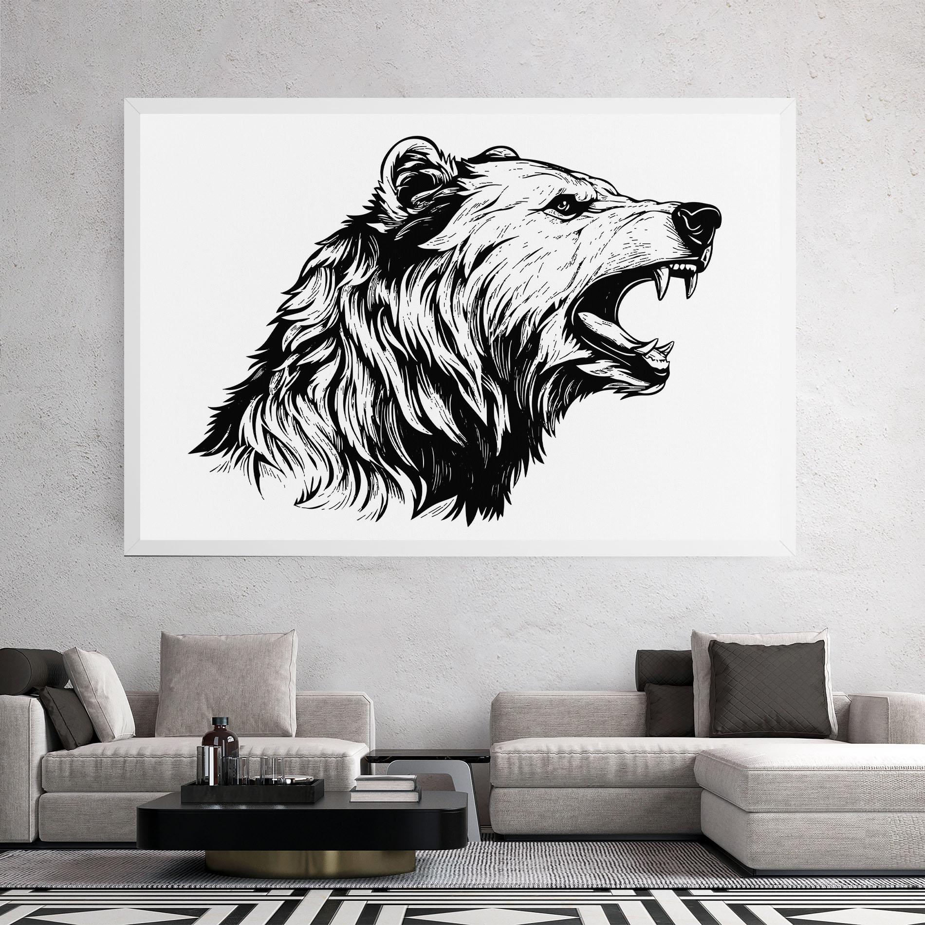 Tablou Canvas Angry Bear mockup 2