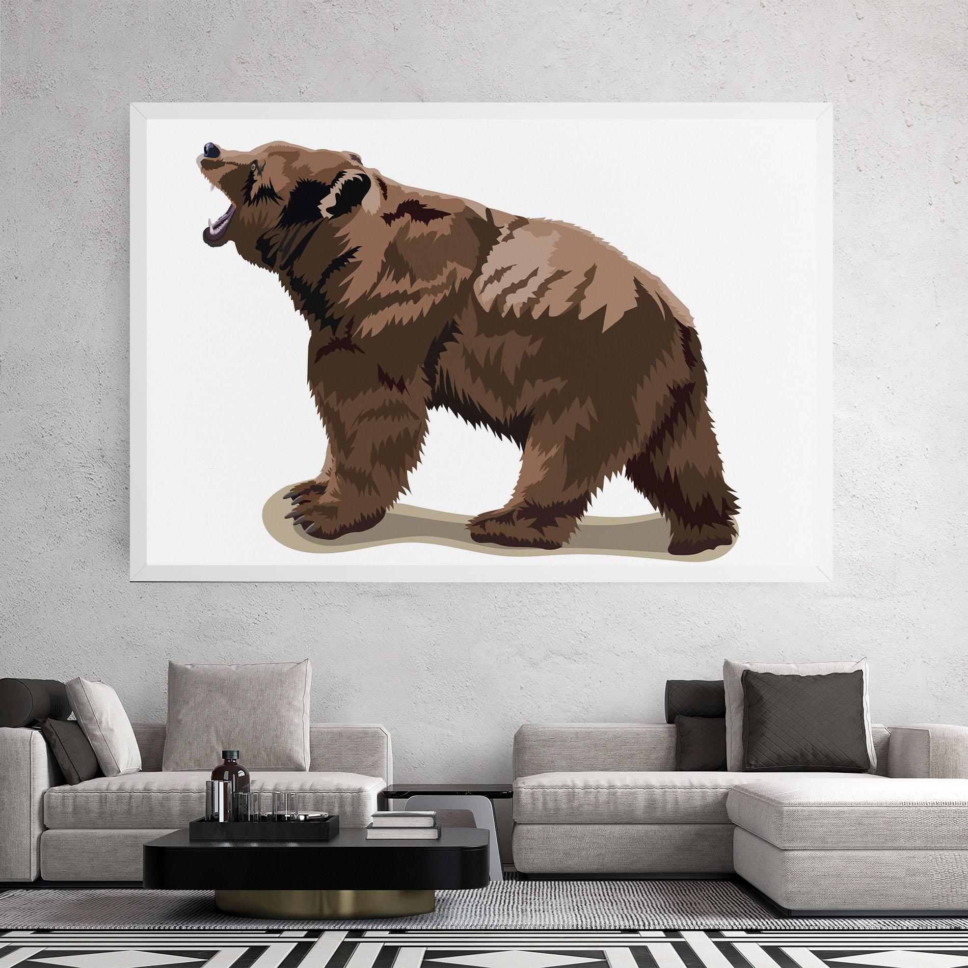 Tablou Canvas Angry Walking Bear mockup 2