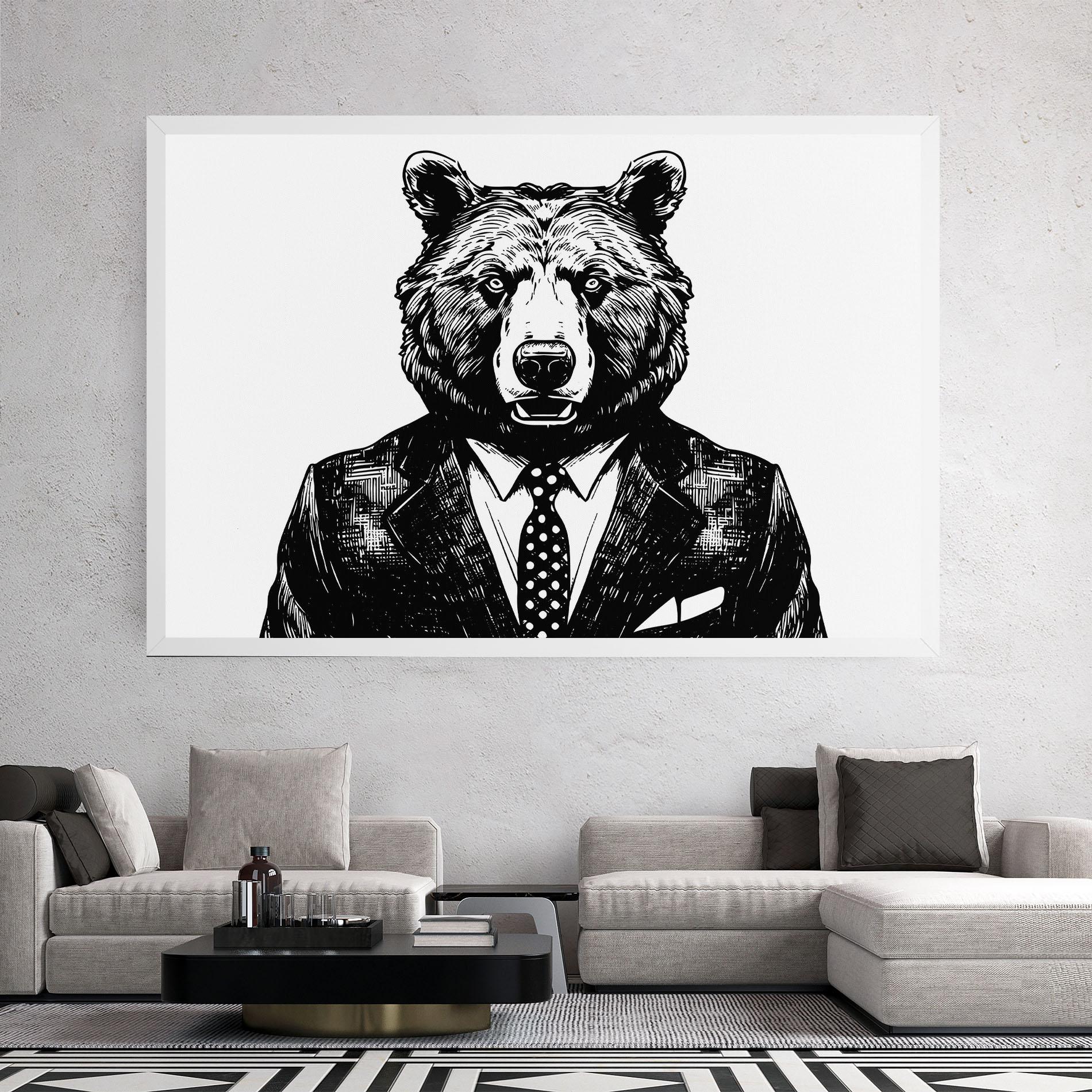 Tablou Canvas Bear In Suit mockup 2