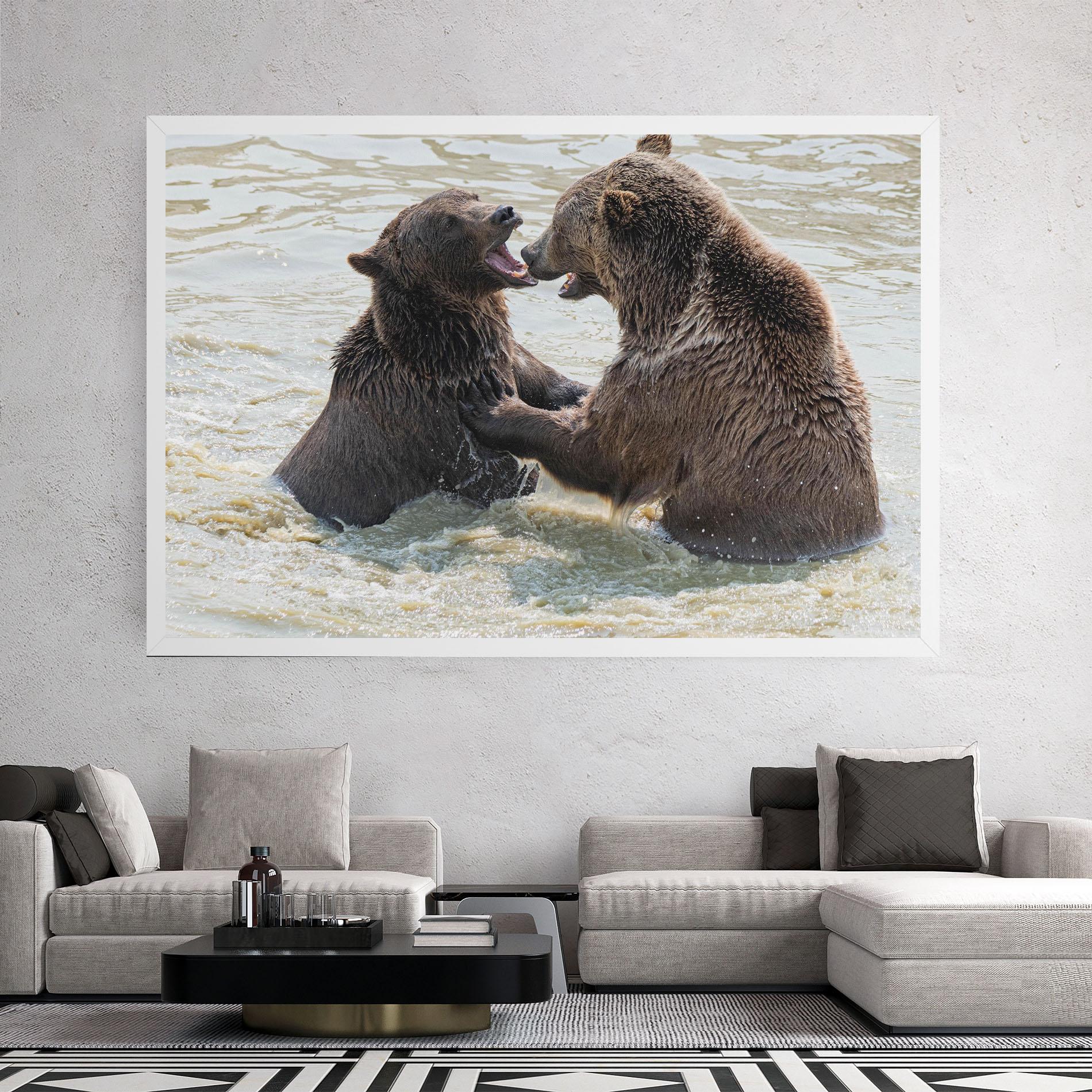 Tablou Canvas Bears Fighting mockup 2