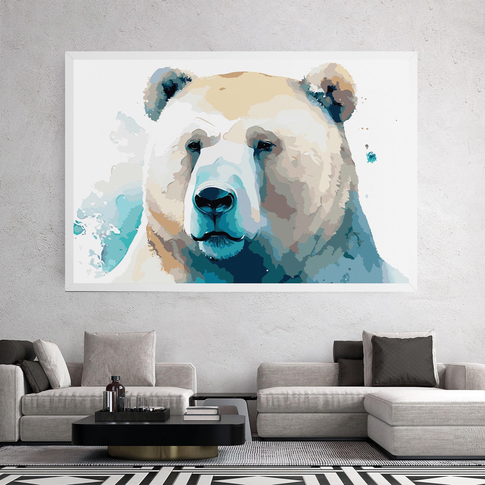 Tablou Canvas Big Watercolor Bear mockup 2