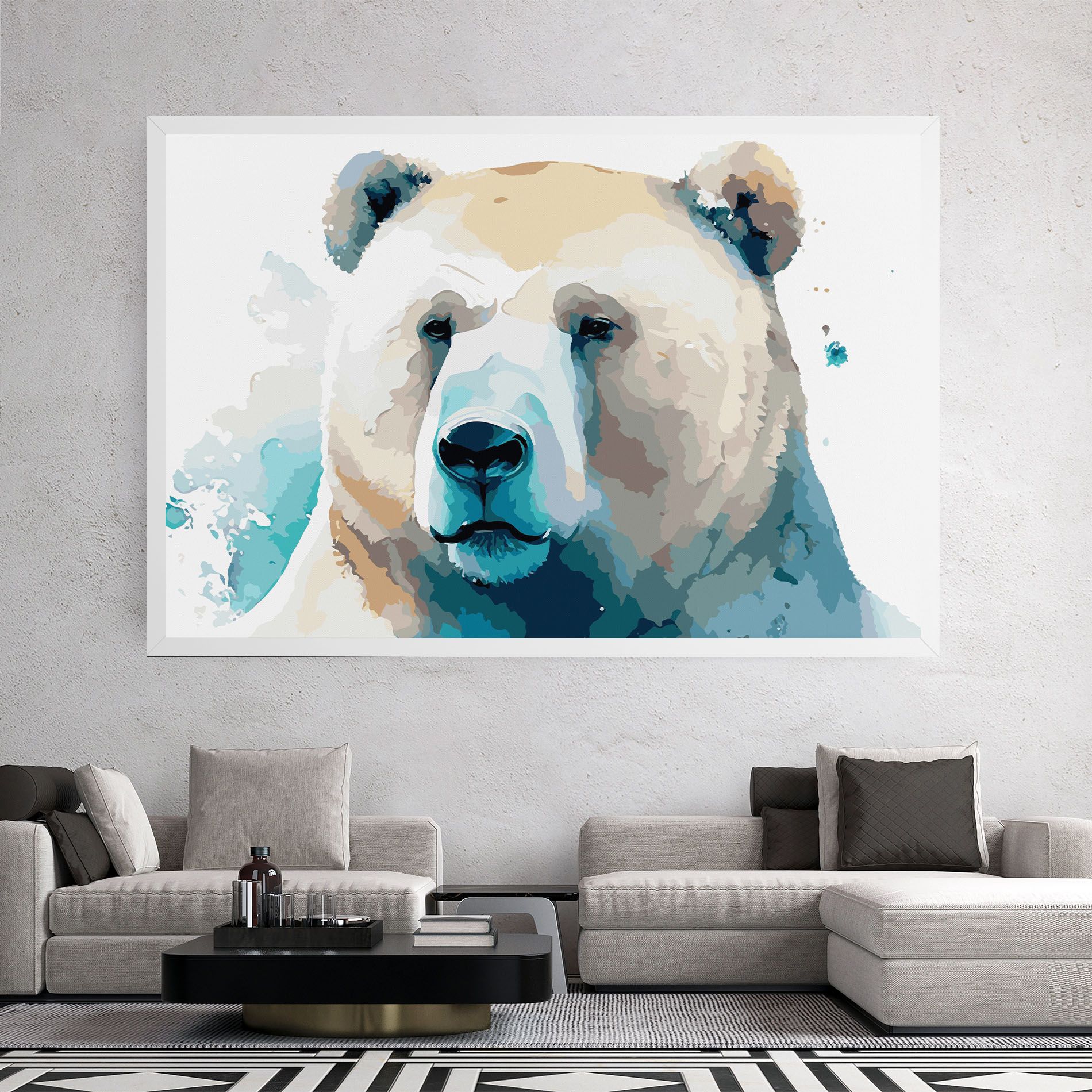 Big Watercolor Bear mockup 2